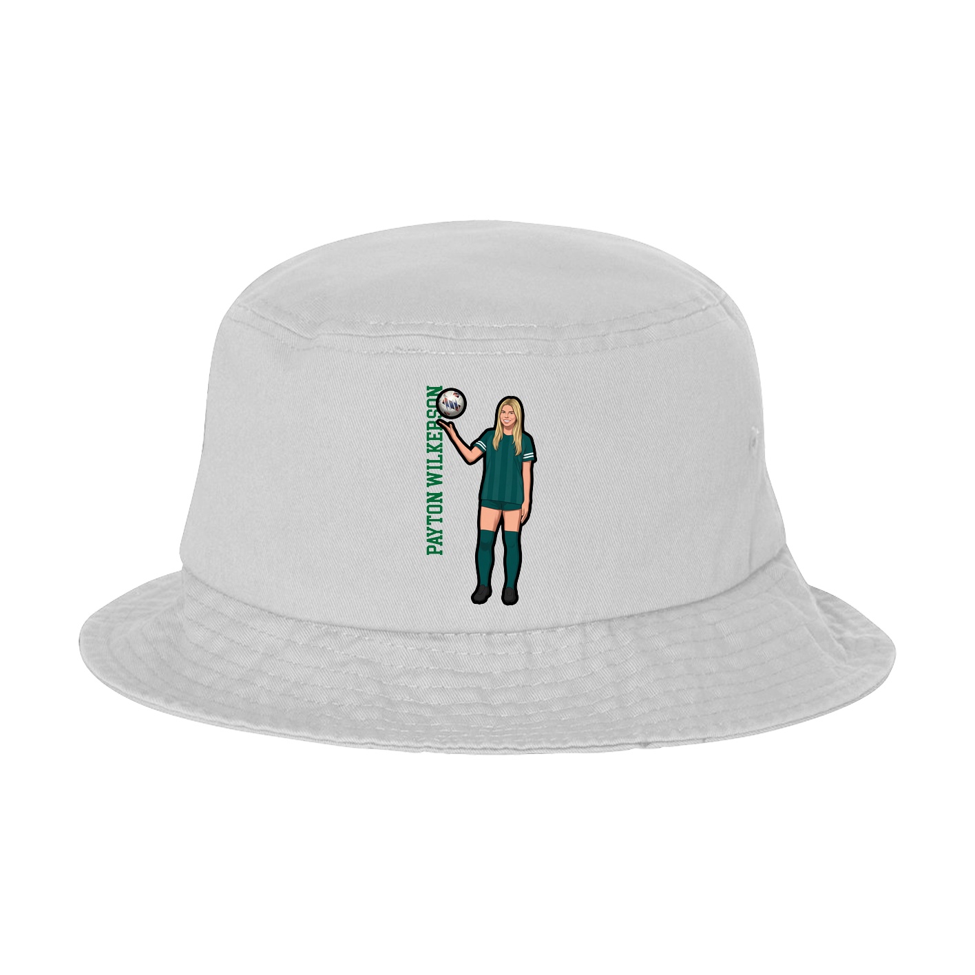 Bucket Cap — Name Vertical in White