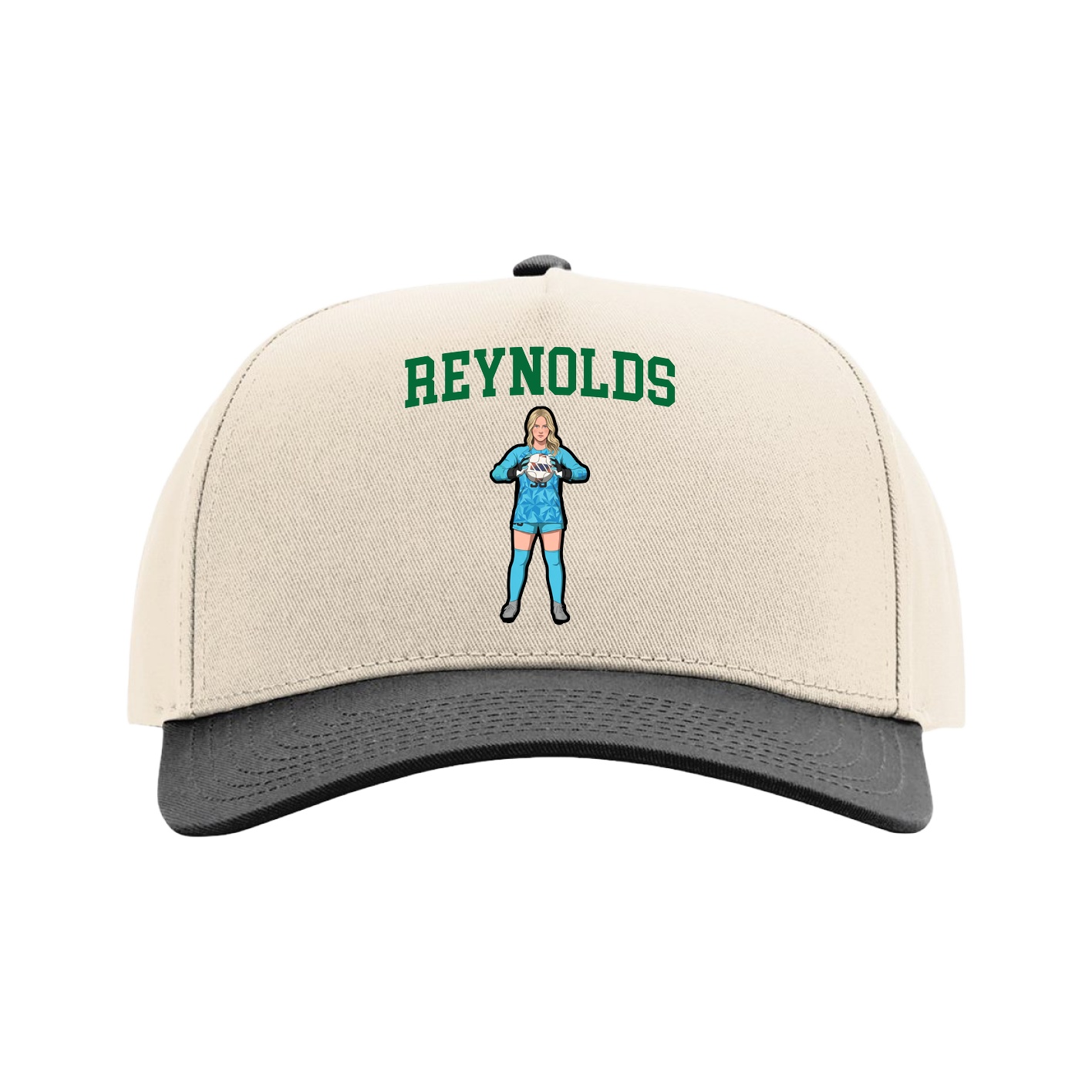 Full Fabric Five-Panel Champ Cap — Shirsey in Cream/Black