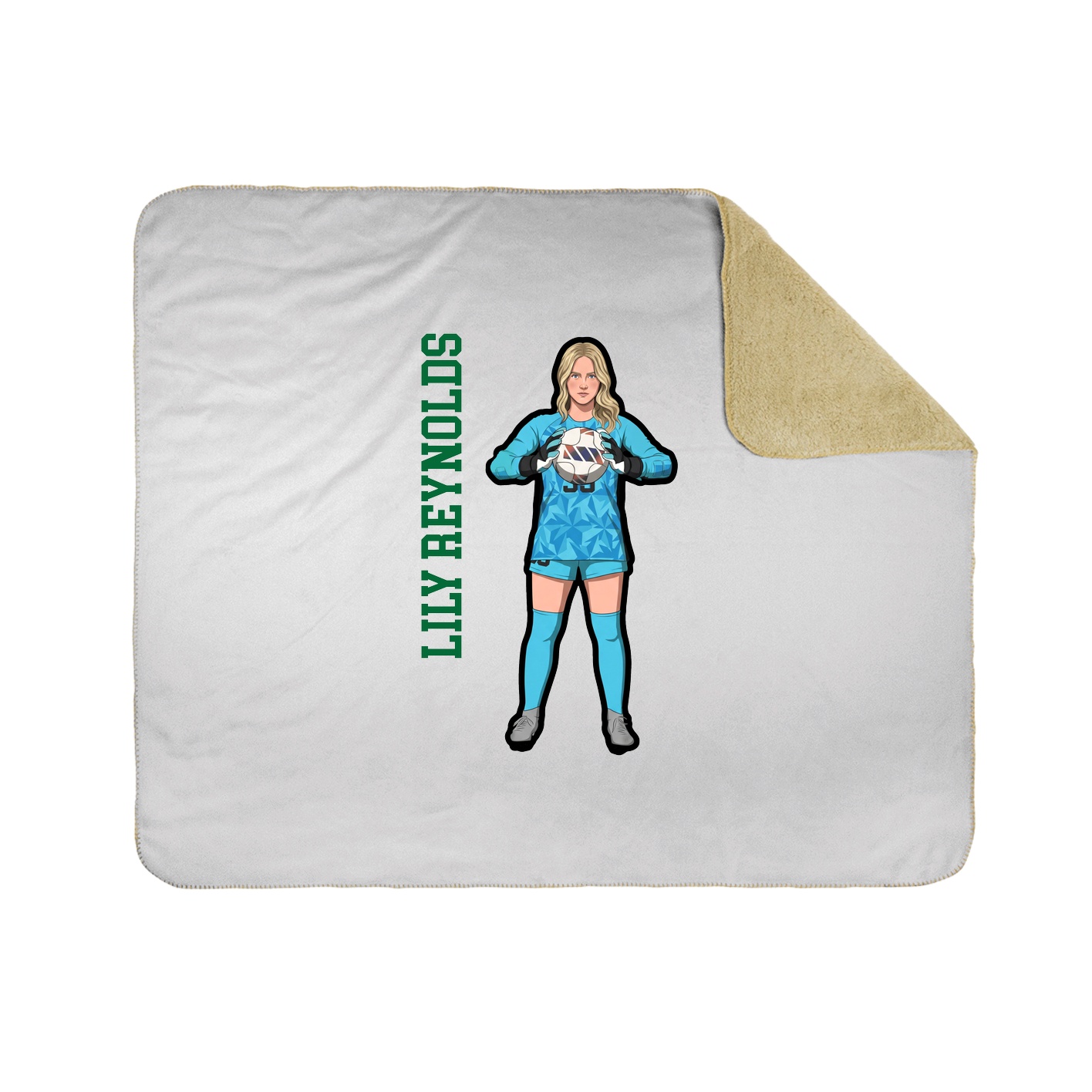 Throw Blanket — Name Vertical in White