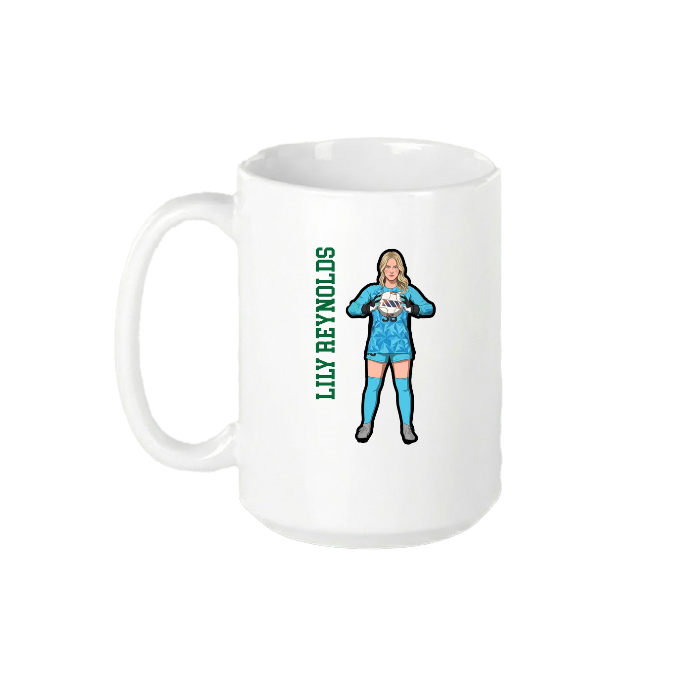 15oz Coffee Mug — Name Vertical in White
