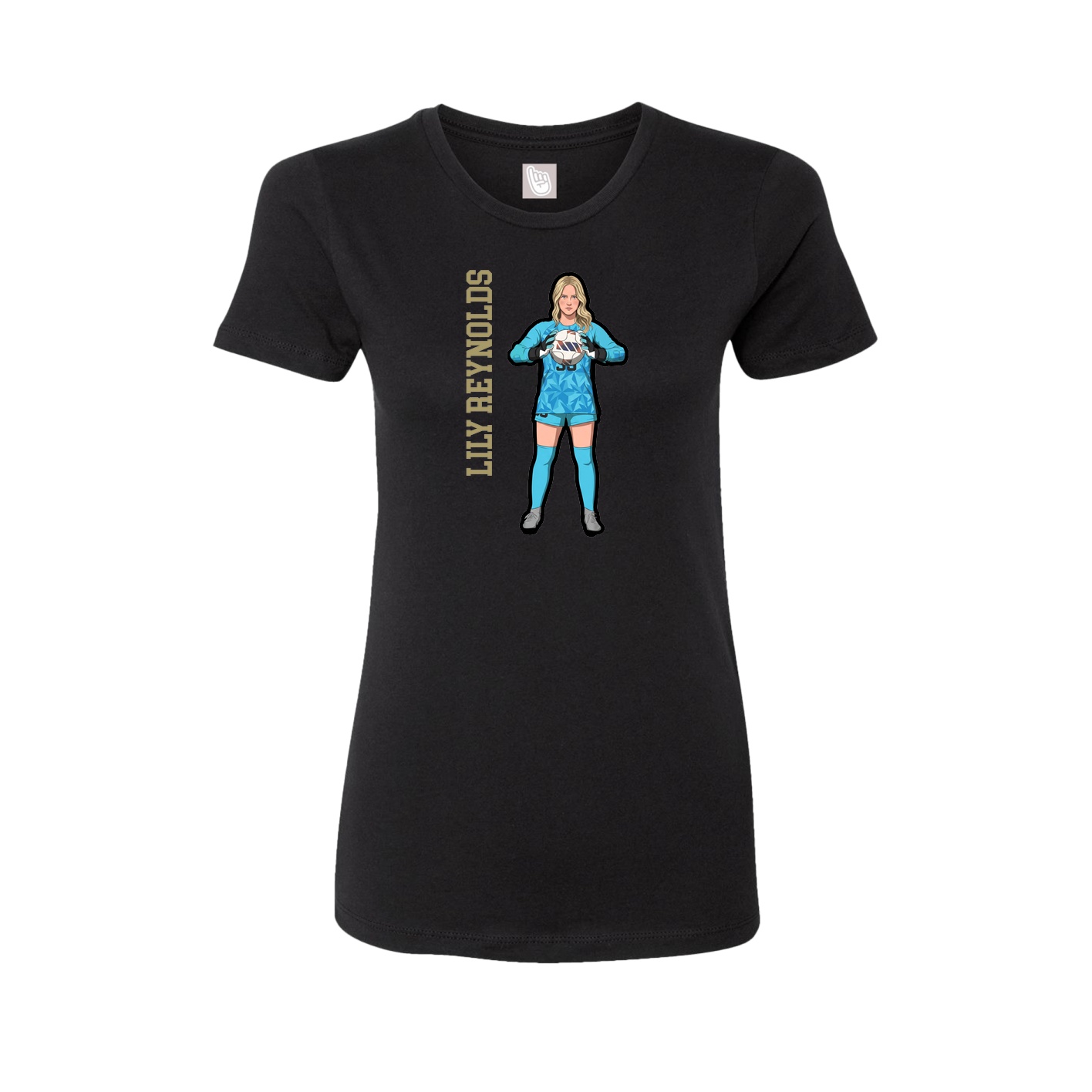 Womens Tee — Name Vertical in Black
