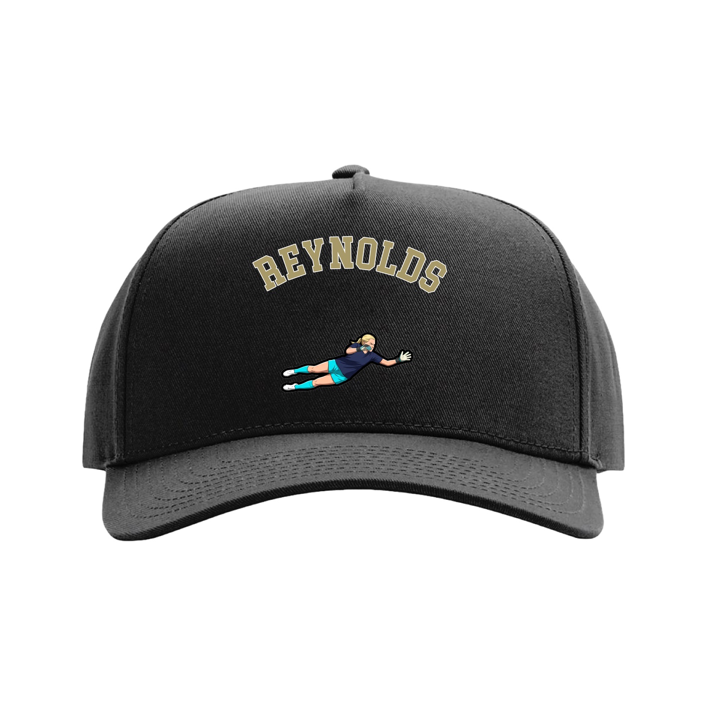 Full Fabric Five-Panel Champ Cap — Shirsey Arch in Black