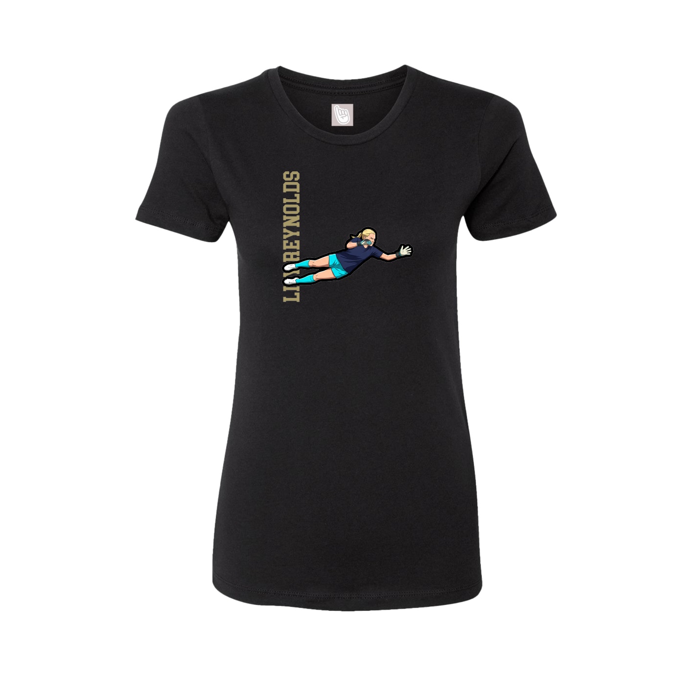 Womens Tee — Name Vertical in Black