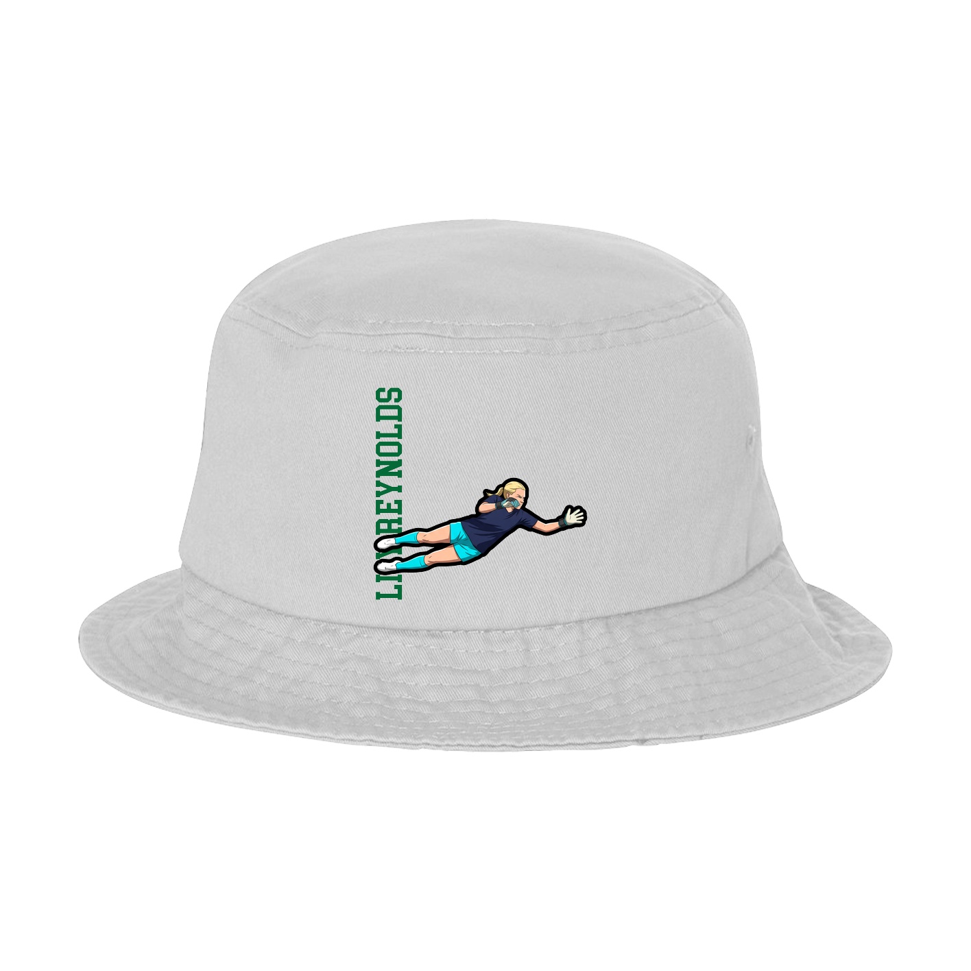Bucket Cap — Name Vertical in White