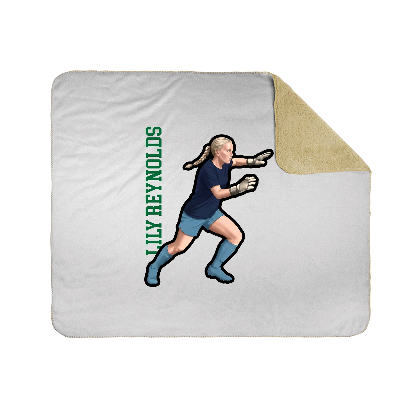 Throw Blanket — Name Vertical in White