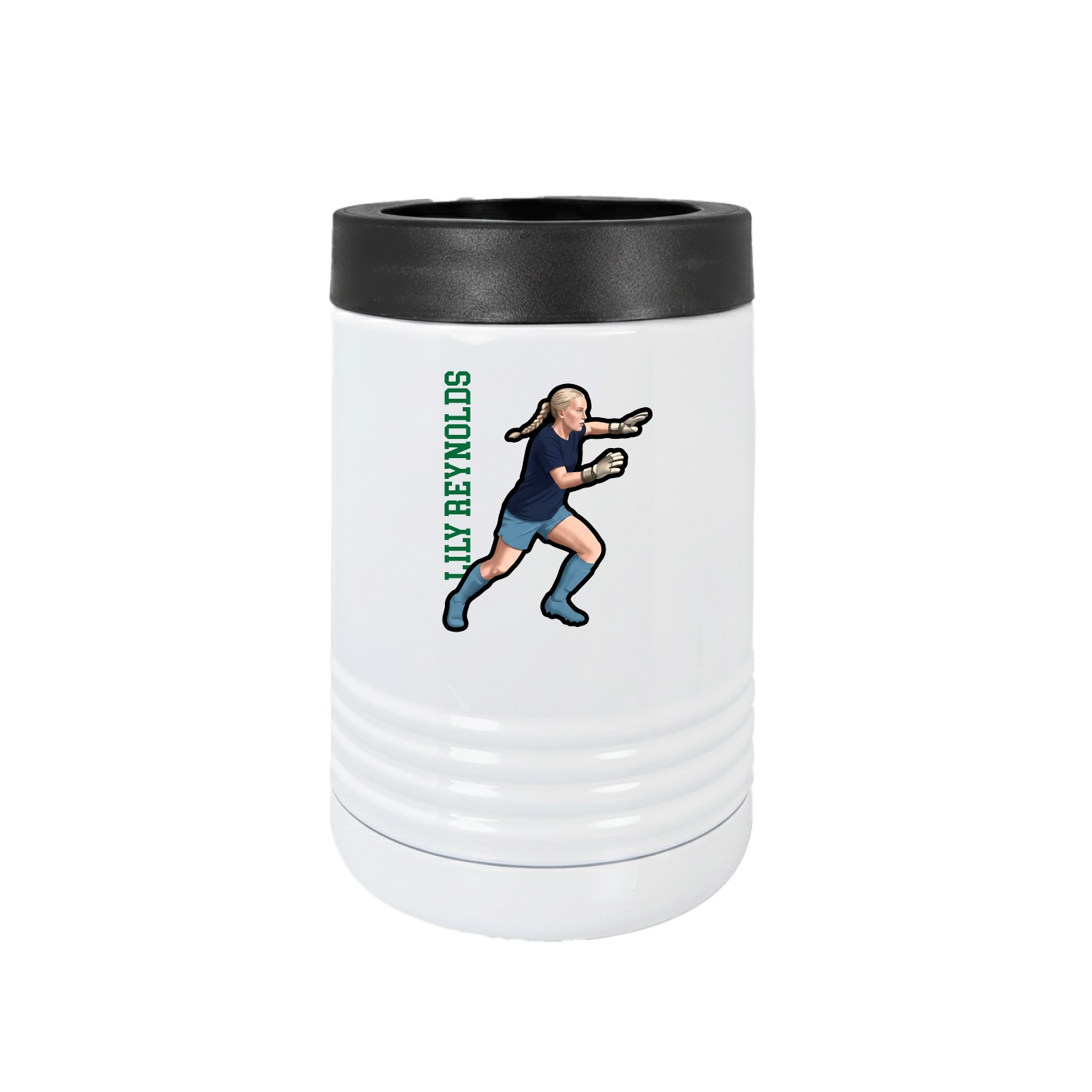 Beverage Holder — Name Vertical in White