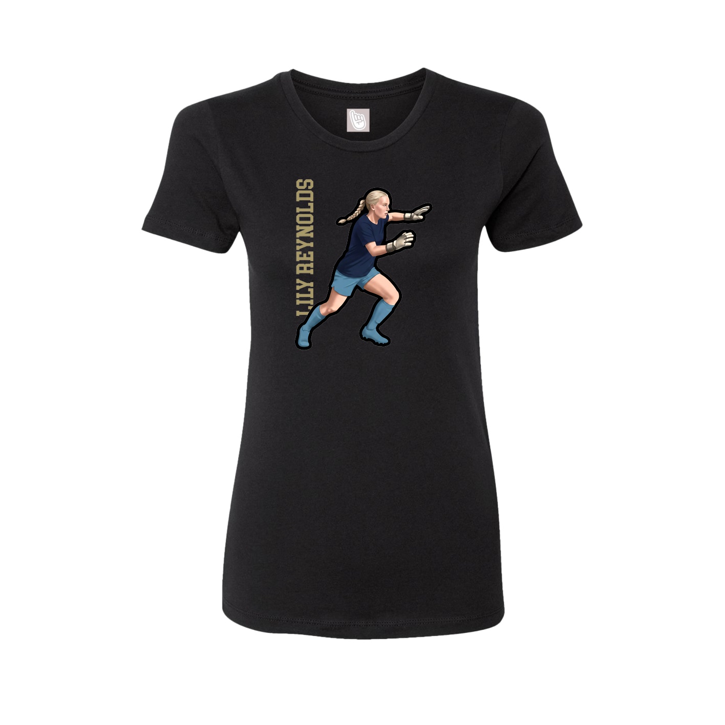 Womens Tee — Name Vertical in Black