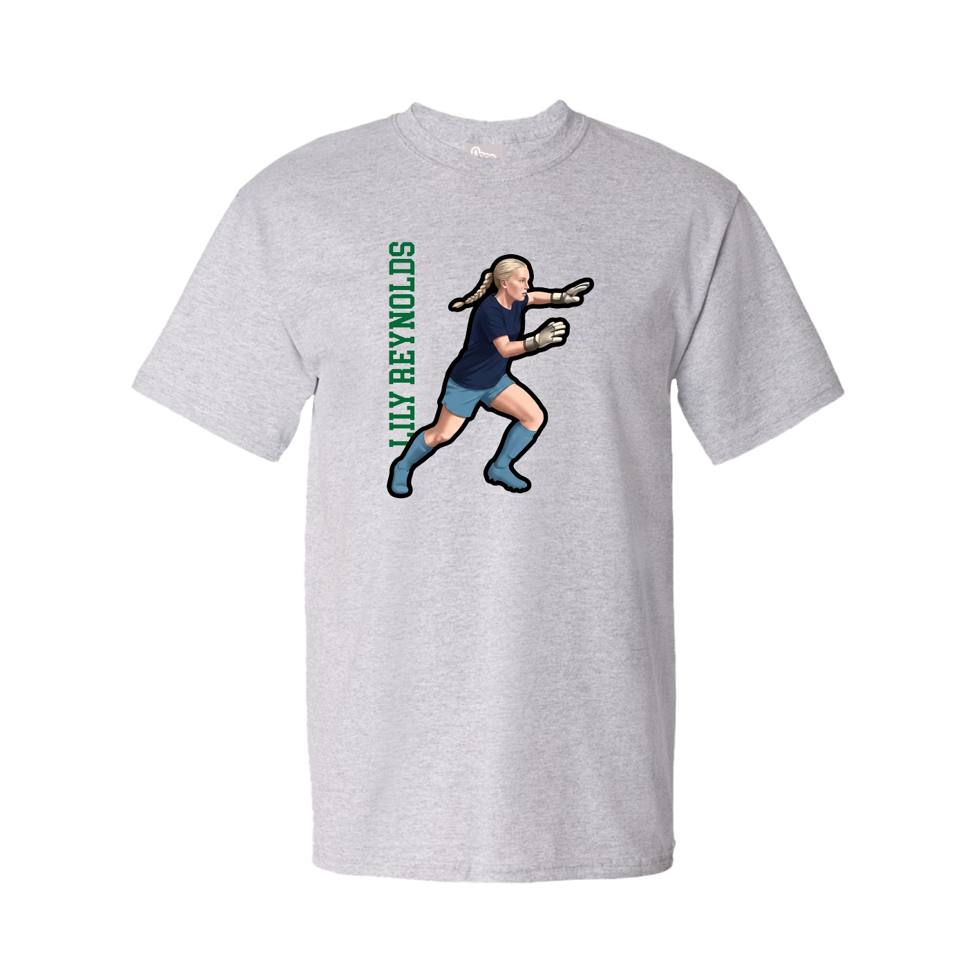 Youth Tee — Name Vertical in Grey
