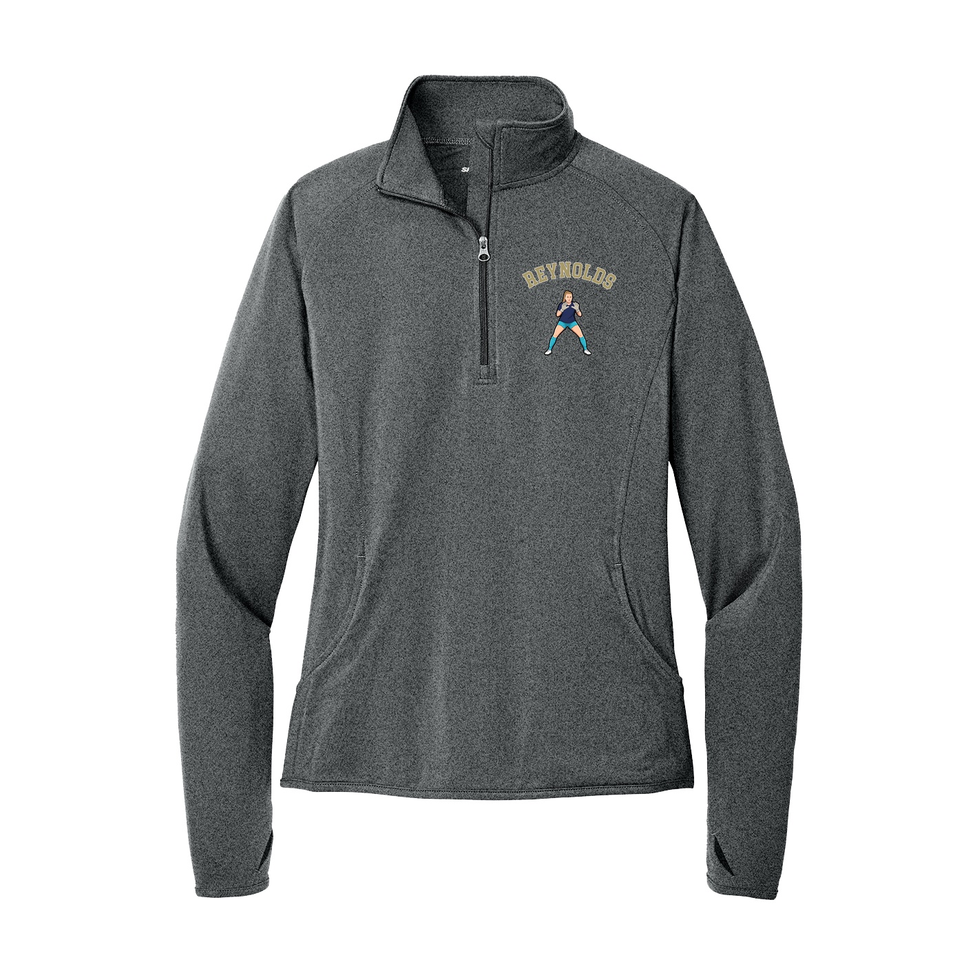 Women's Q-Zip Pullover — Shirsey Arch in Grey