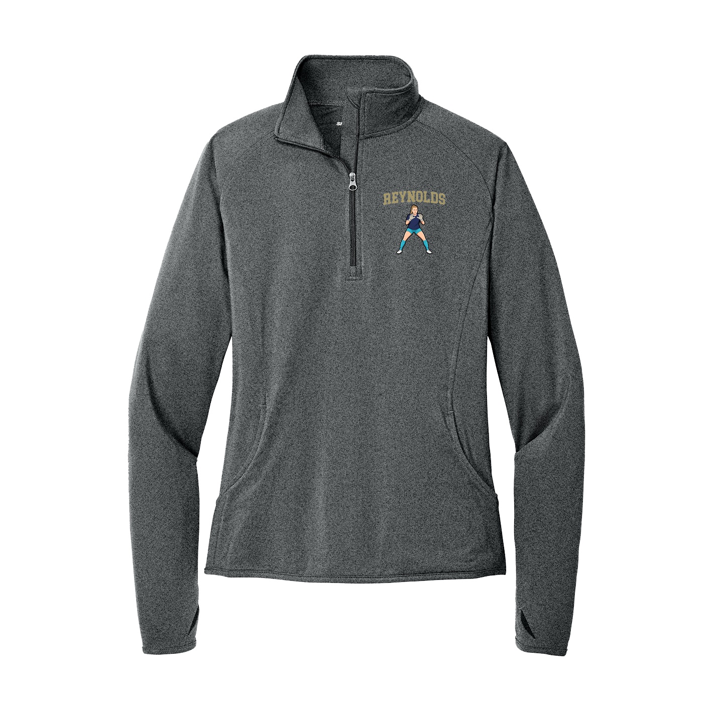 Women's Q-Zip Pullover — Shirsey in Grey