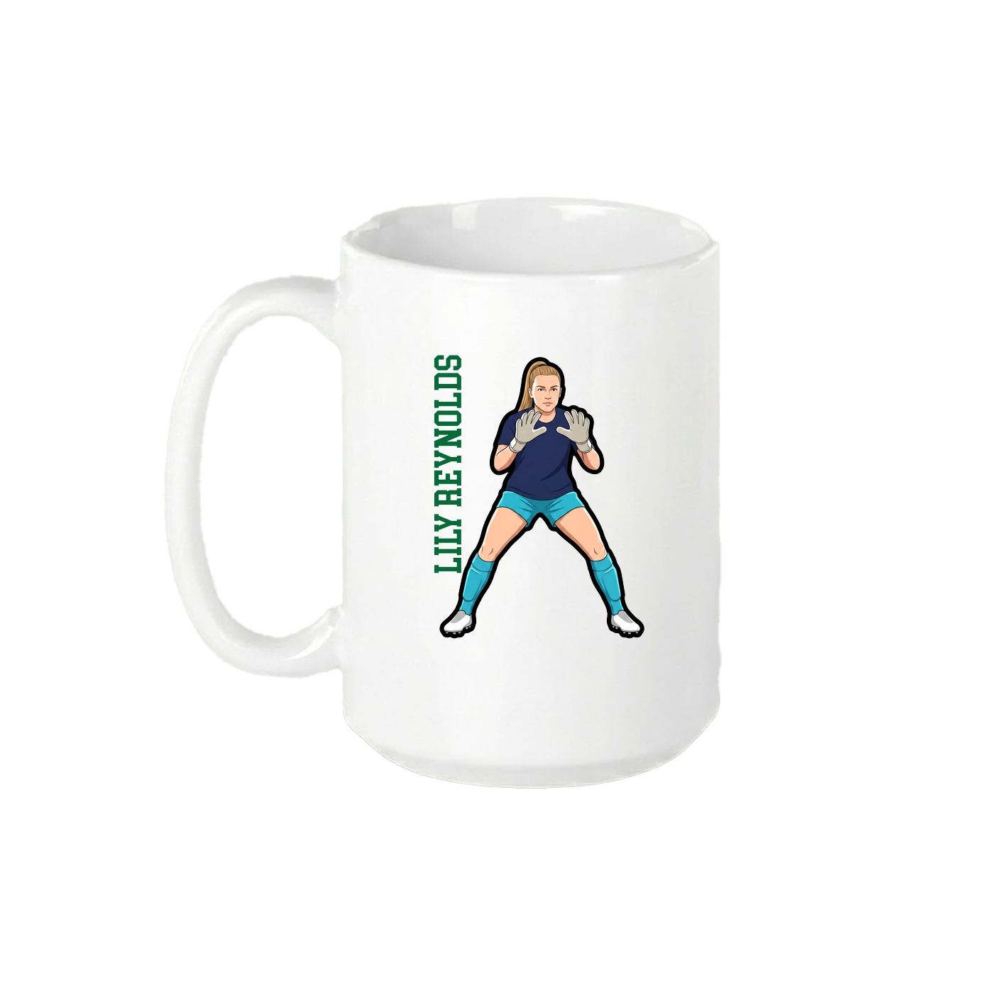 15oz Coffee Mug — Name Vertical in White
