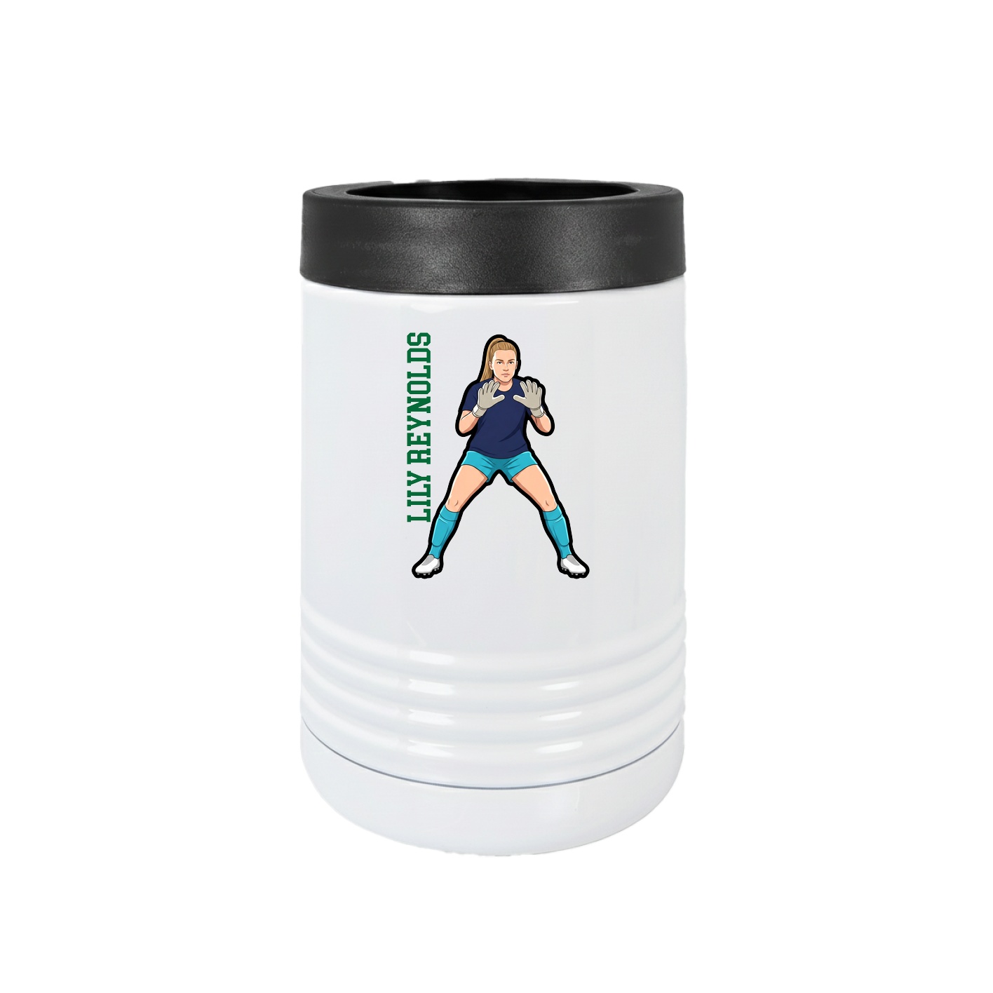 Beverage Holder — Name Vertical in White