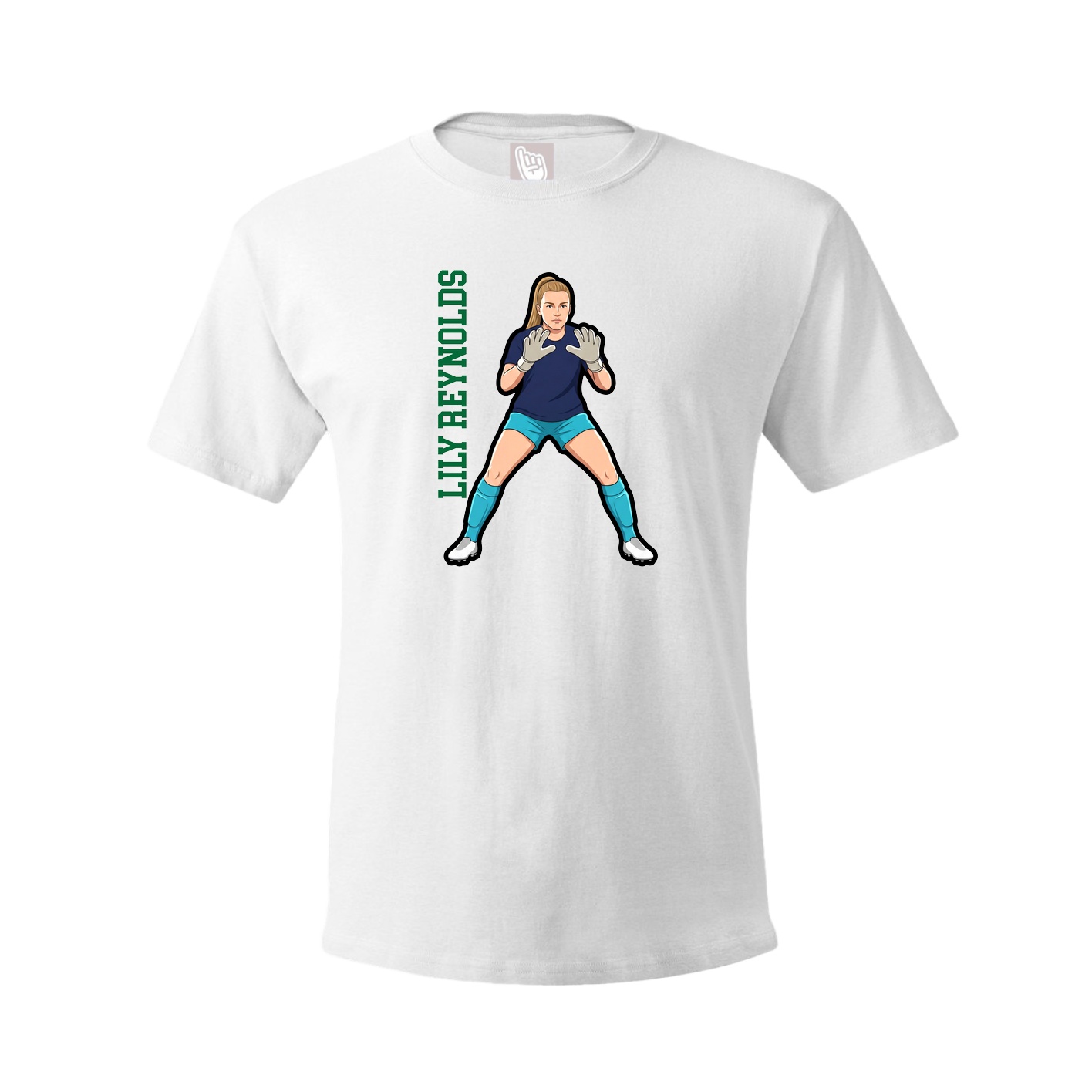 Youth Tee — Name Vertical in White