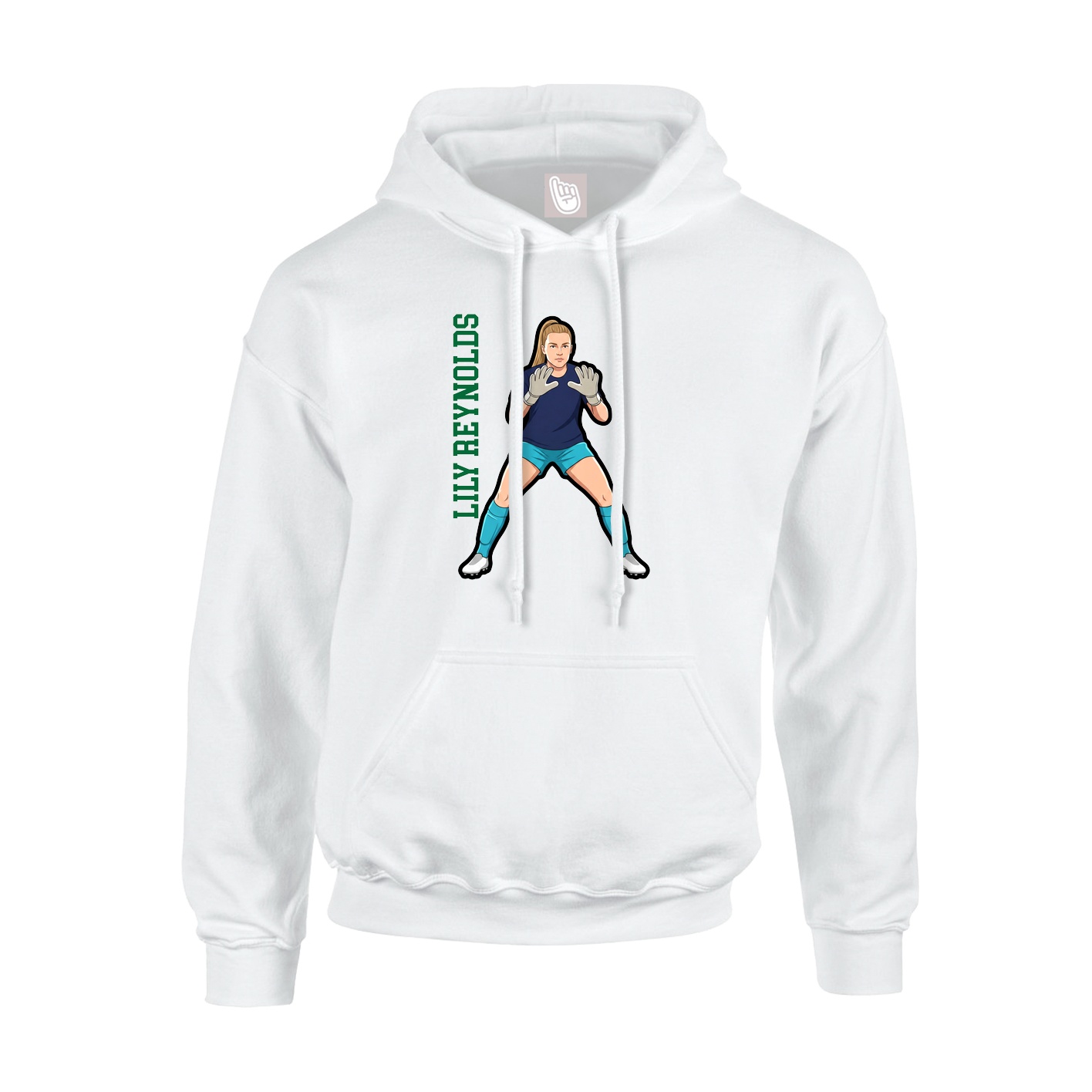 Youth Hoodie — Name Vertical in White