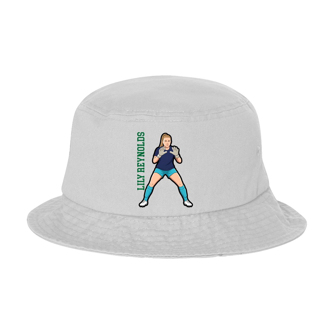 Bucket Cap — Name Vertical in White