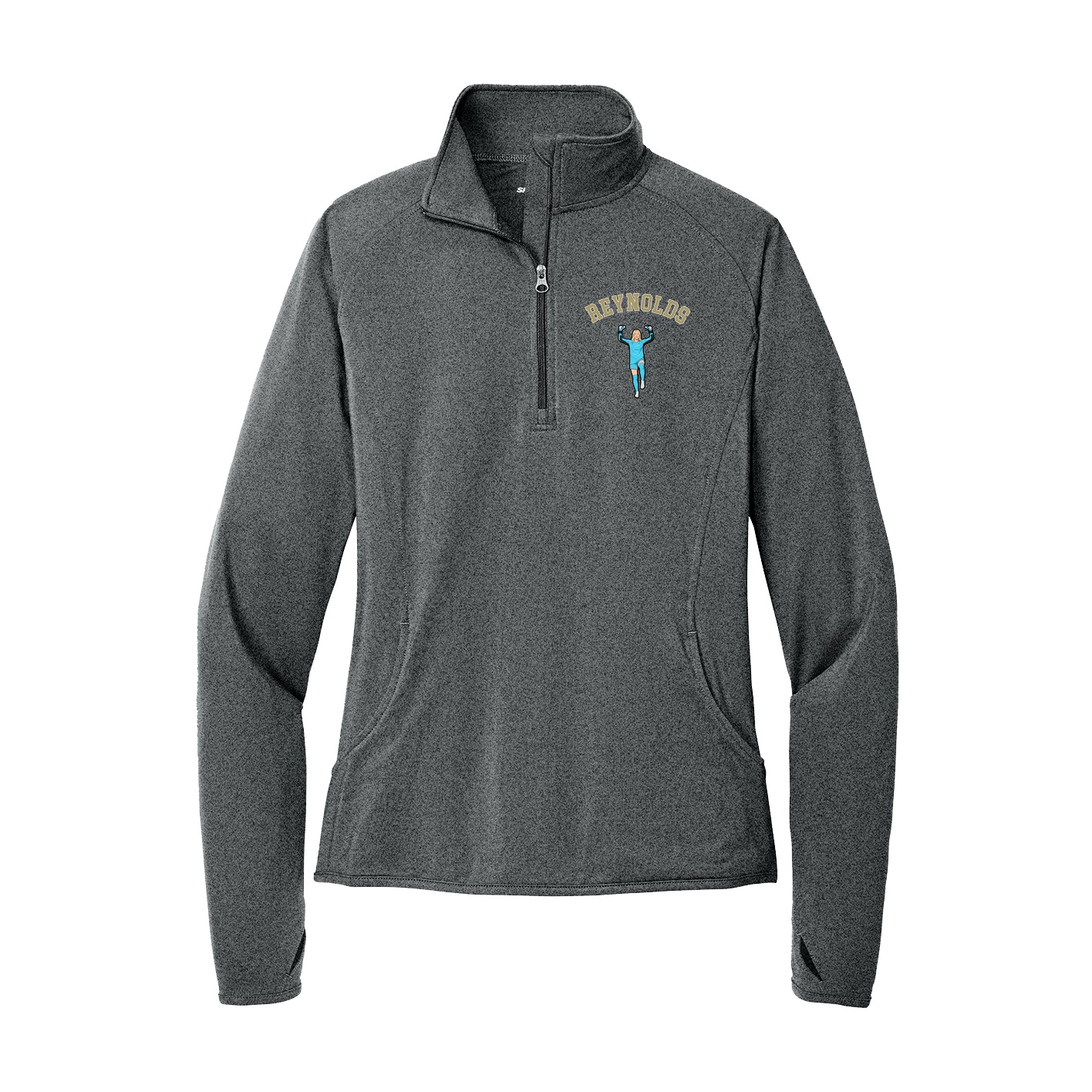 Women's Q-Zip Pullover — Shirsey Arch in Grey