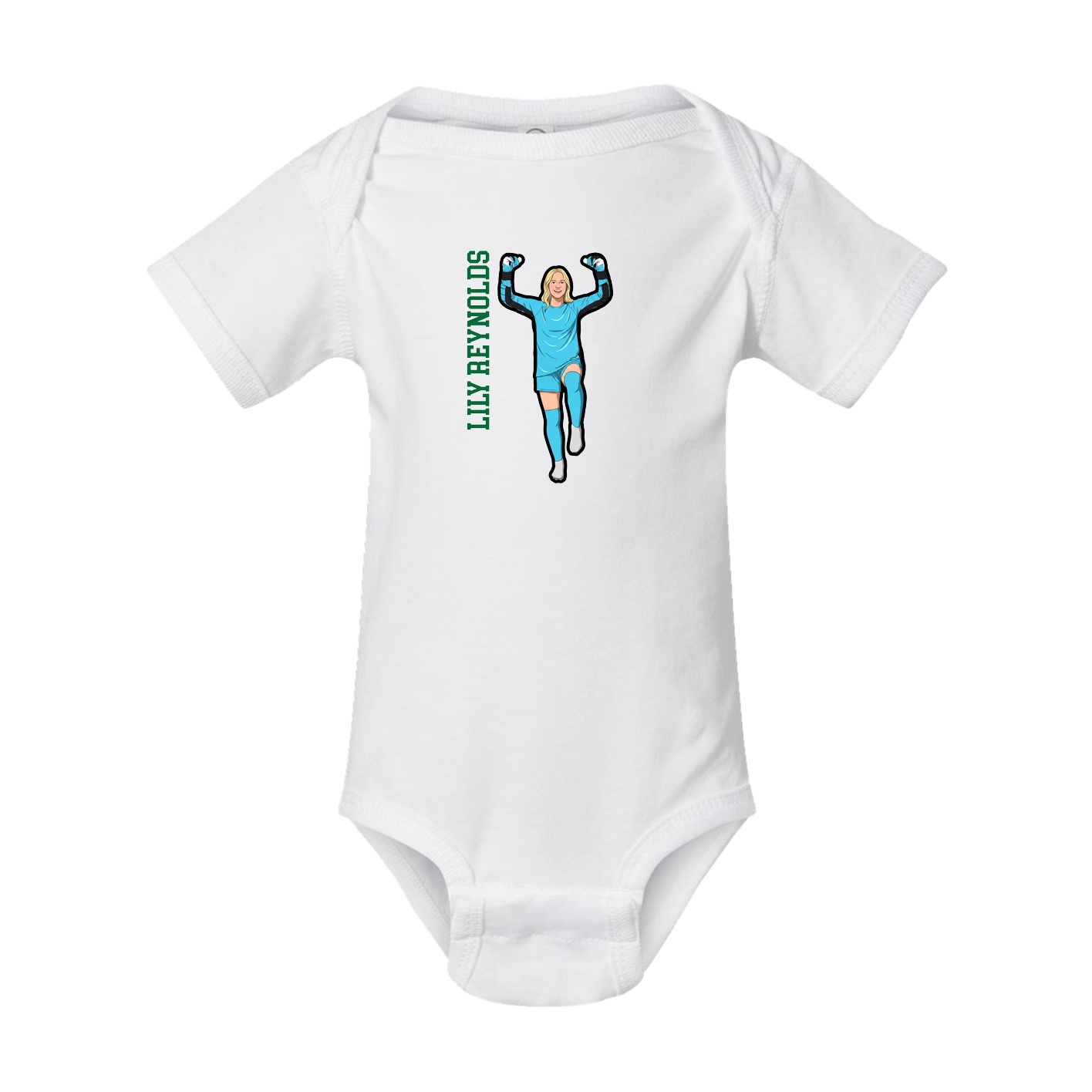 Baby Onesie — Name Vertical in White