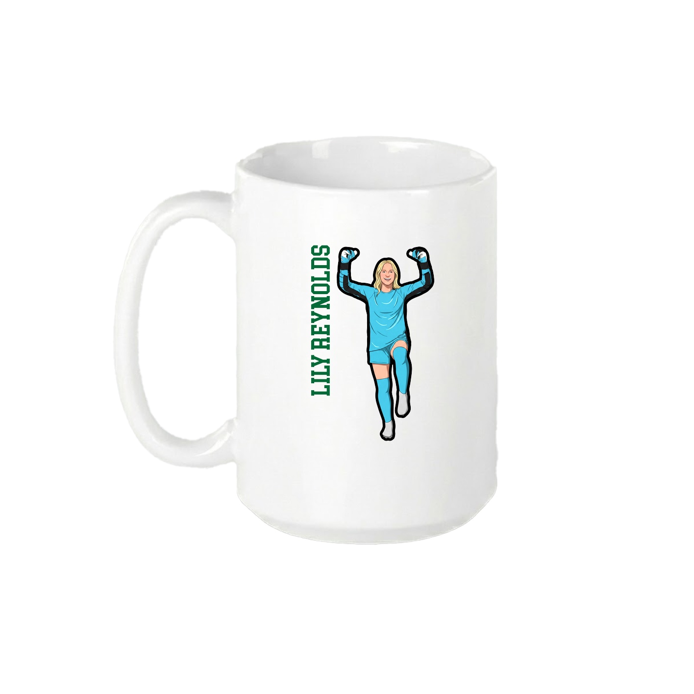 15oz Coffee Mug — Name Vertical in White
