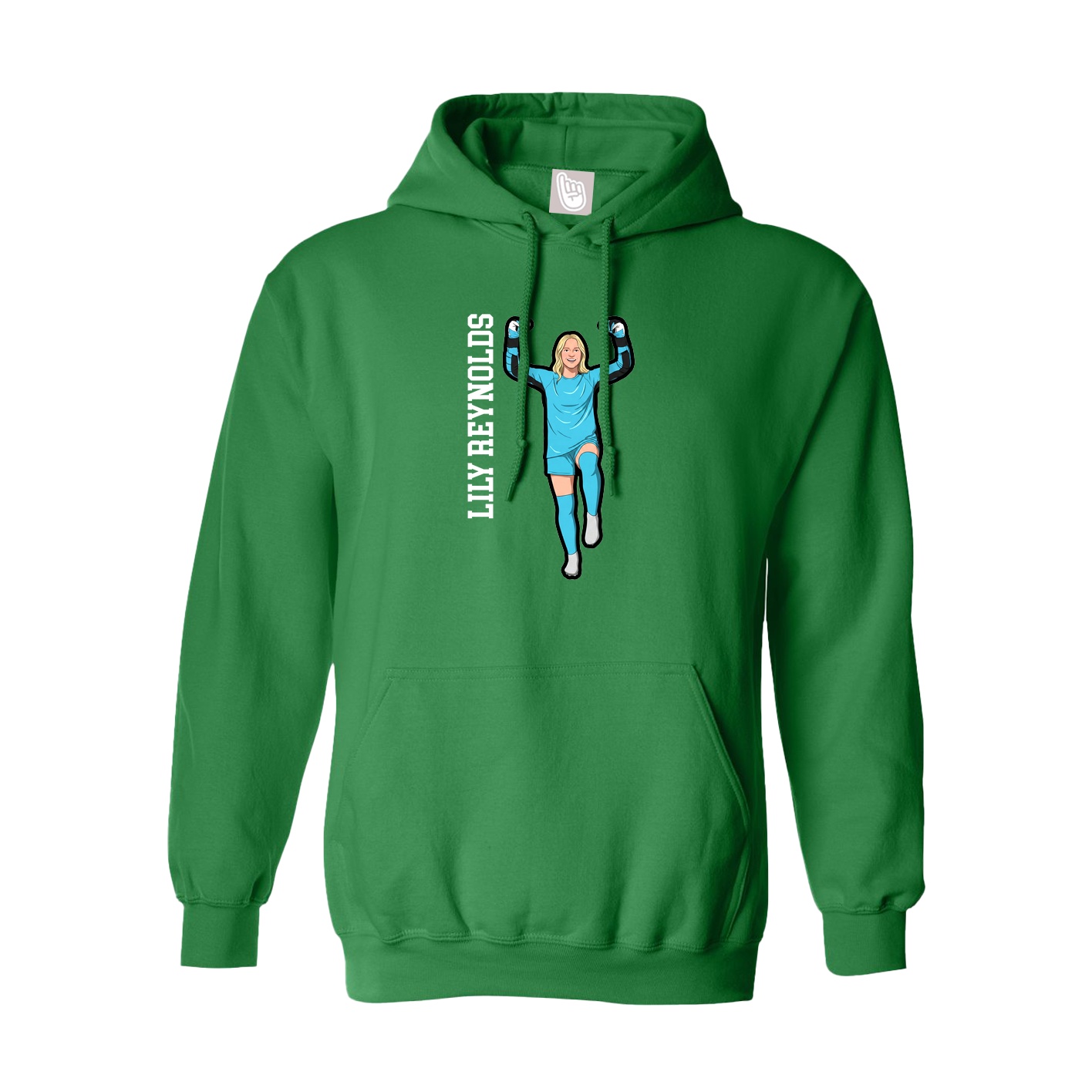 Youth Hoodie — Name Vertical in Green