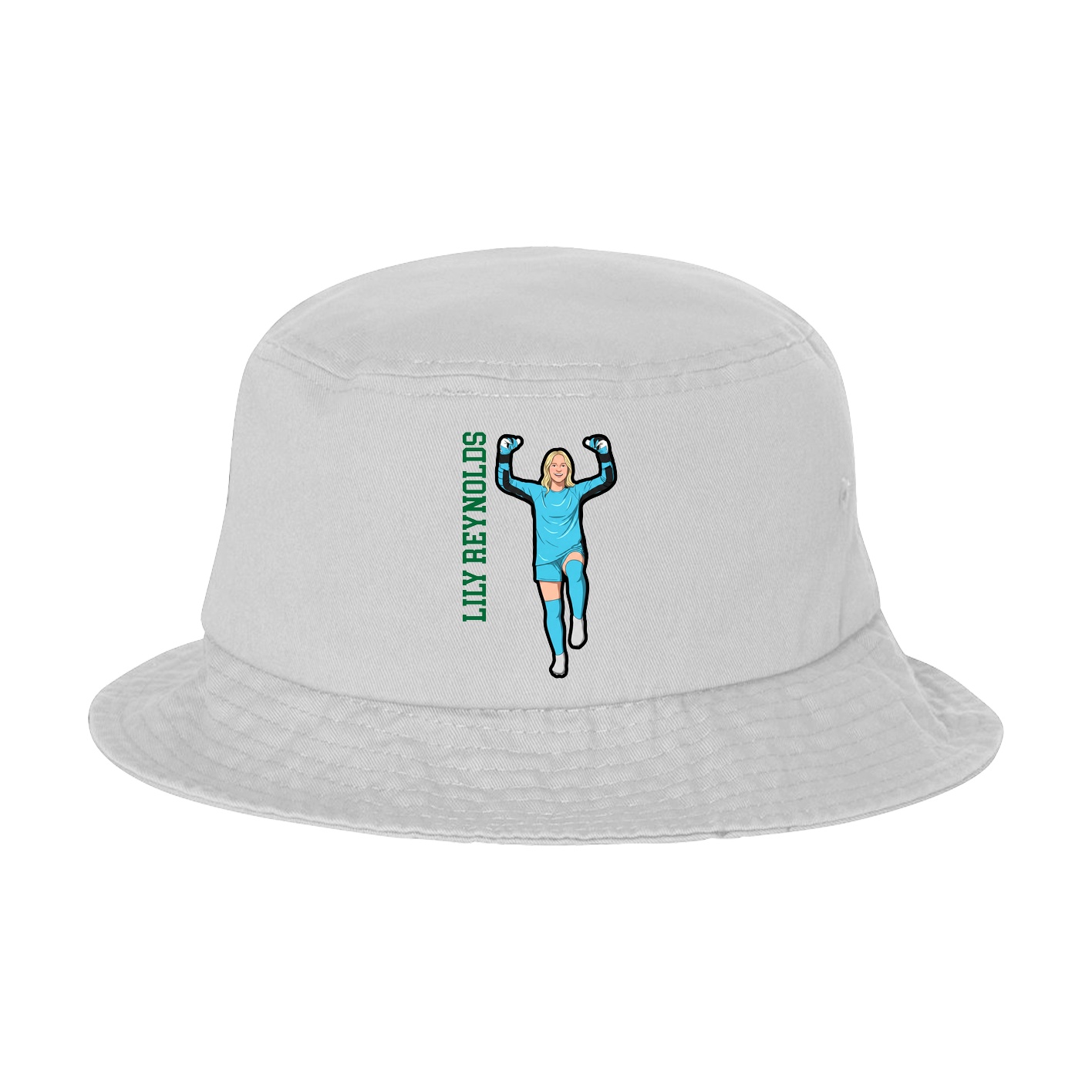 Bucket Cap — Name Vertical in White