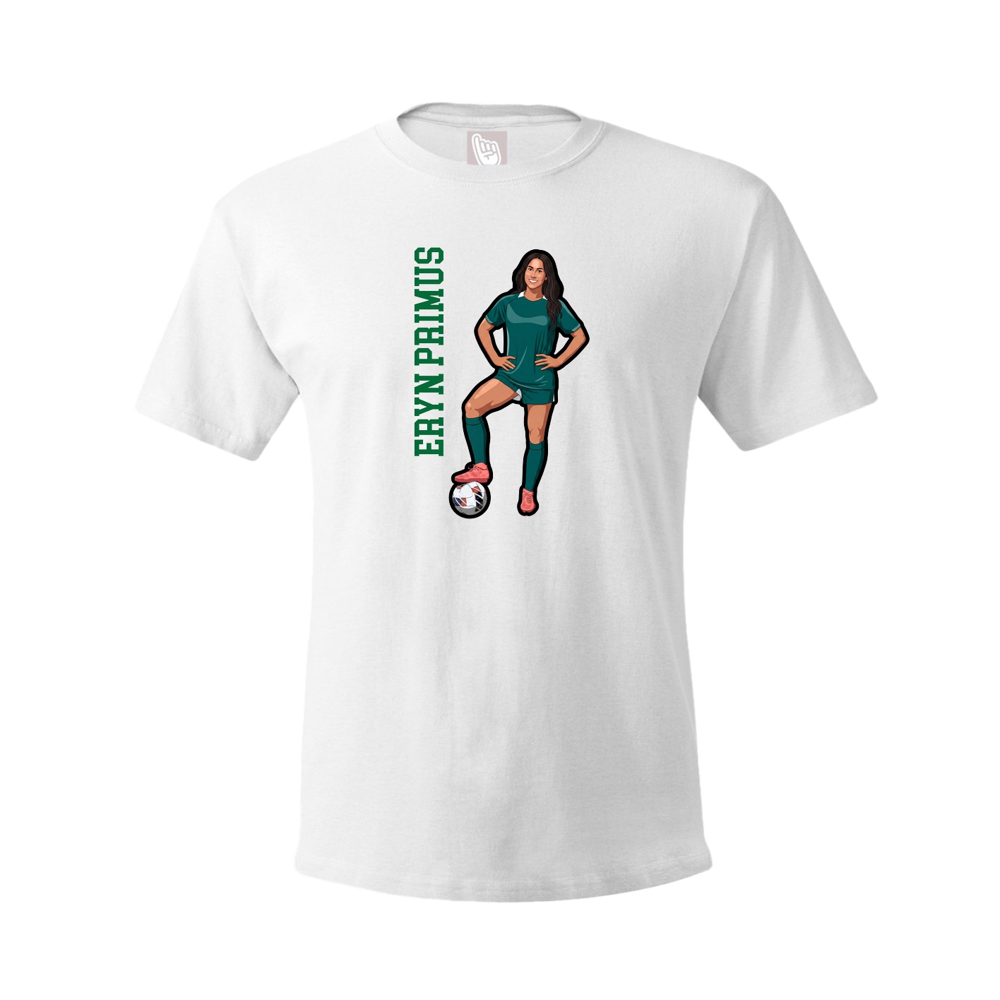 Youth Tee — Name Vertical in White