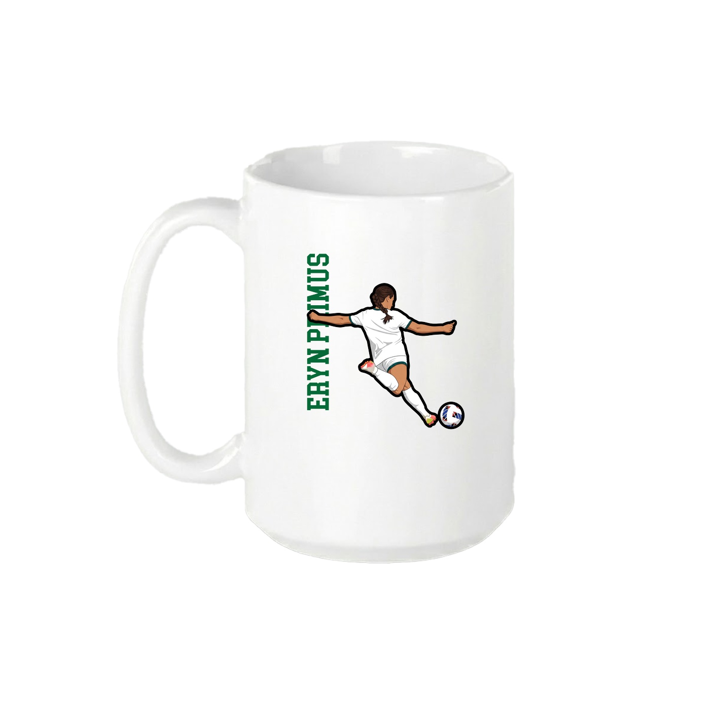 15oz Coffee Mug — Name Vertical in White