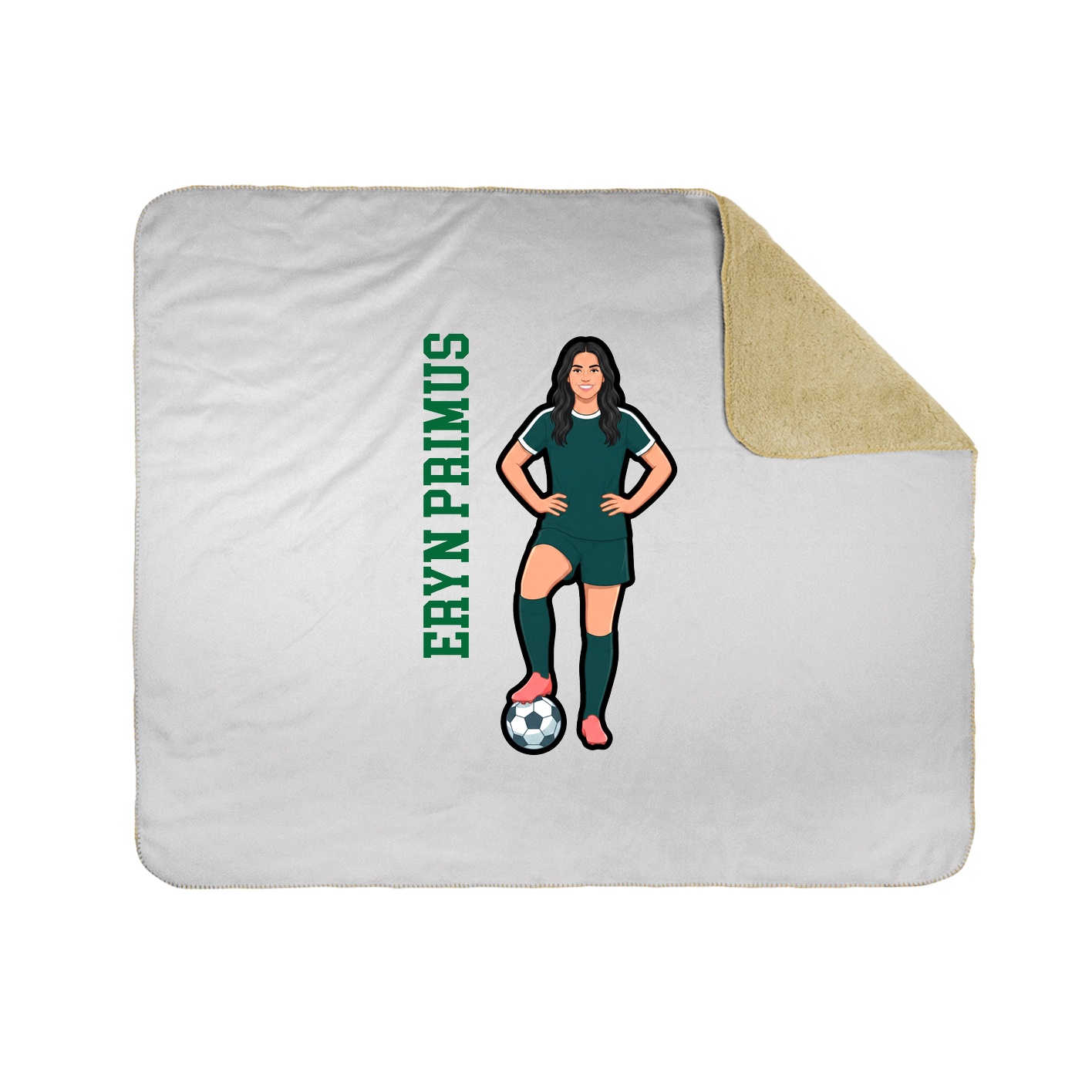 Throw Blanket — Name Vertical in White
