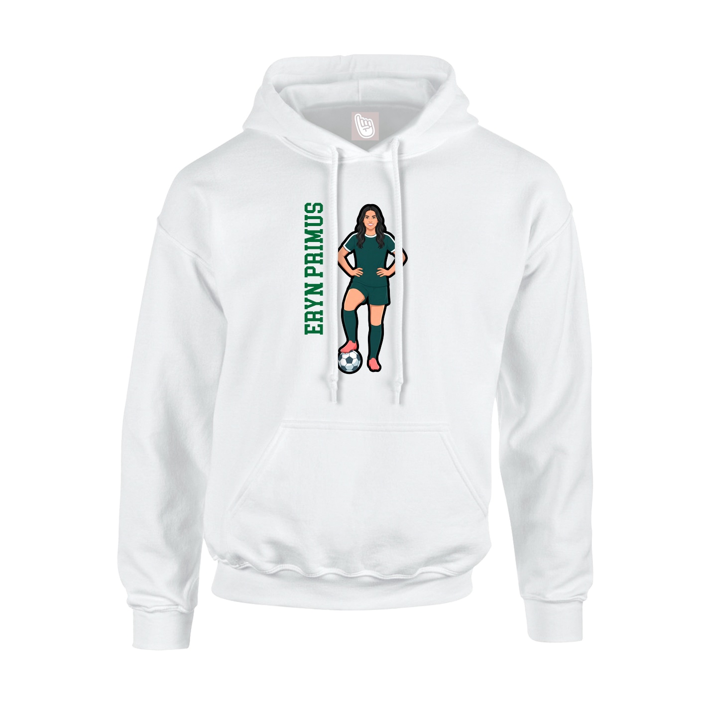 Hoodie — Name Vertical in White