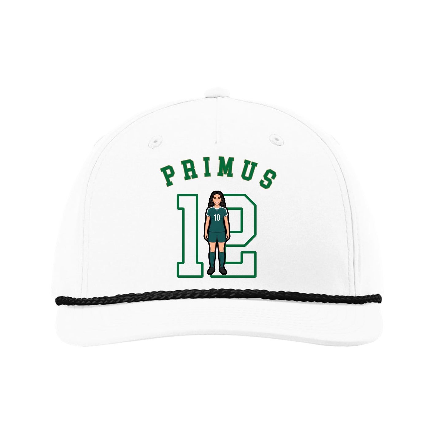 Five-Panel Classic Rope Cap — Shirsey Arch in White