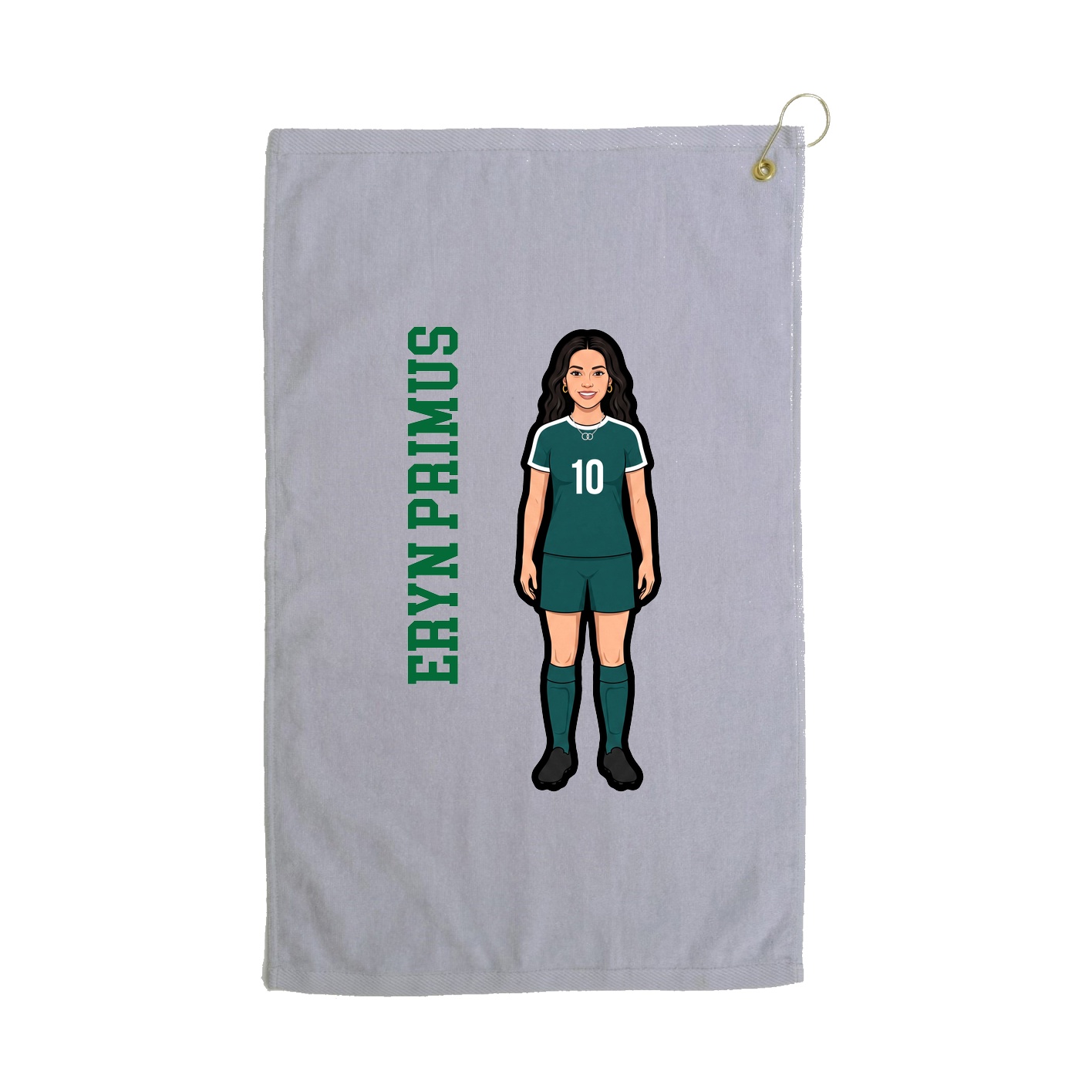 Golf Towel — Name Vertical in Grey