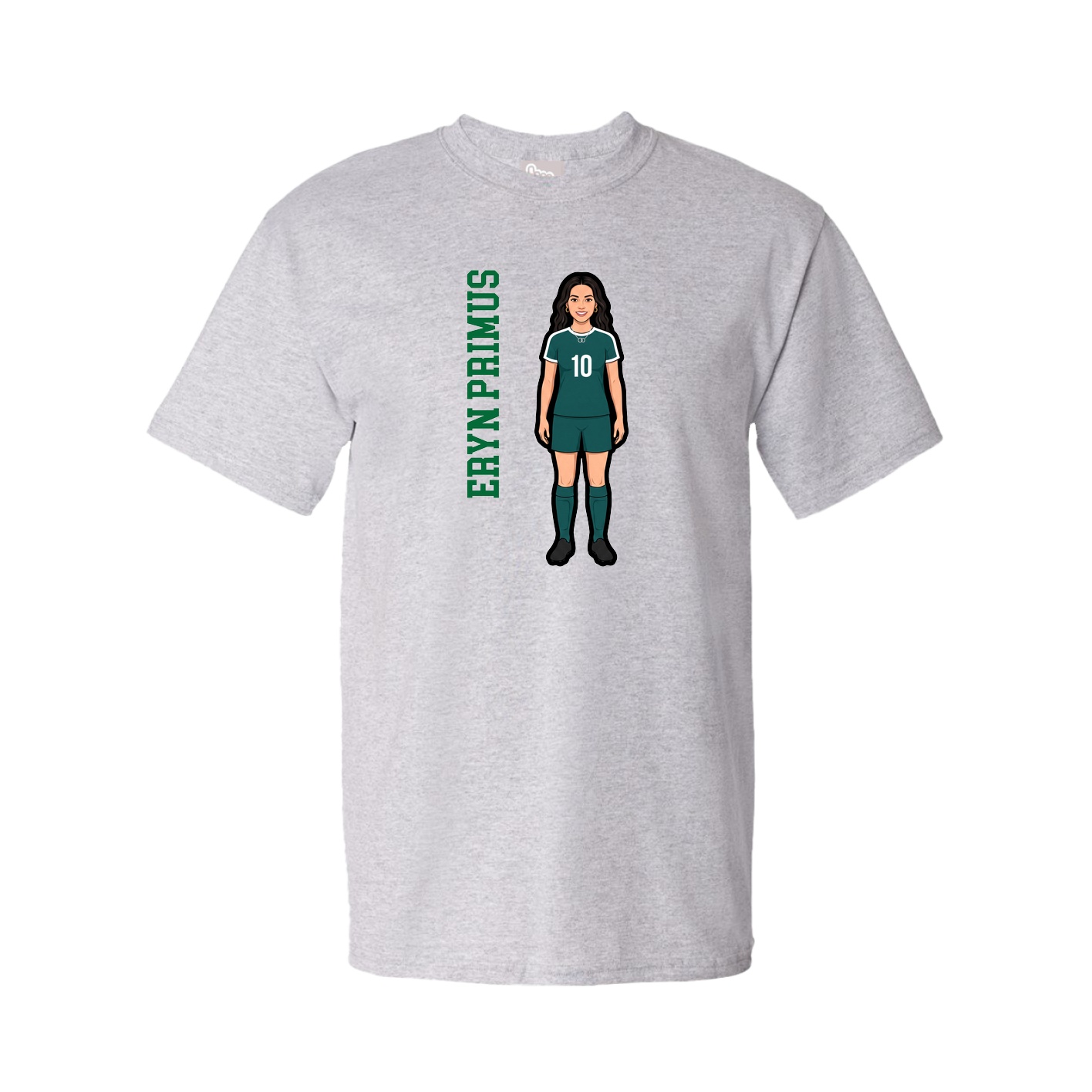 Tee — Name Vertical in Grey