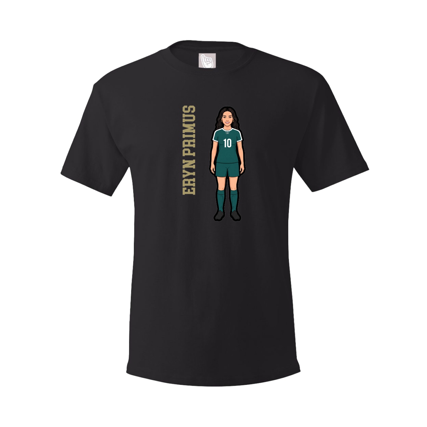 Youth Tee — Name Vertical in Black