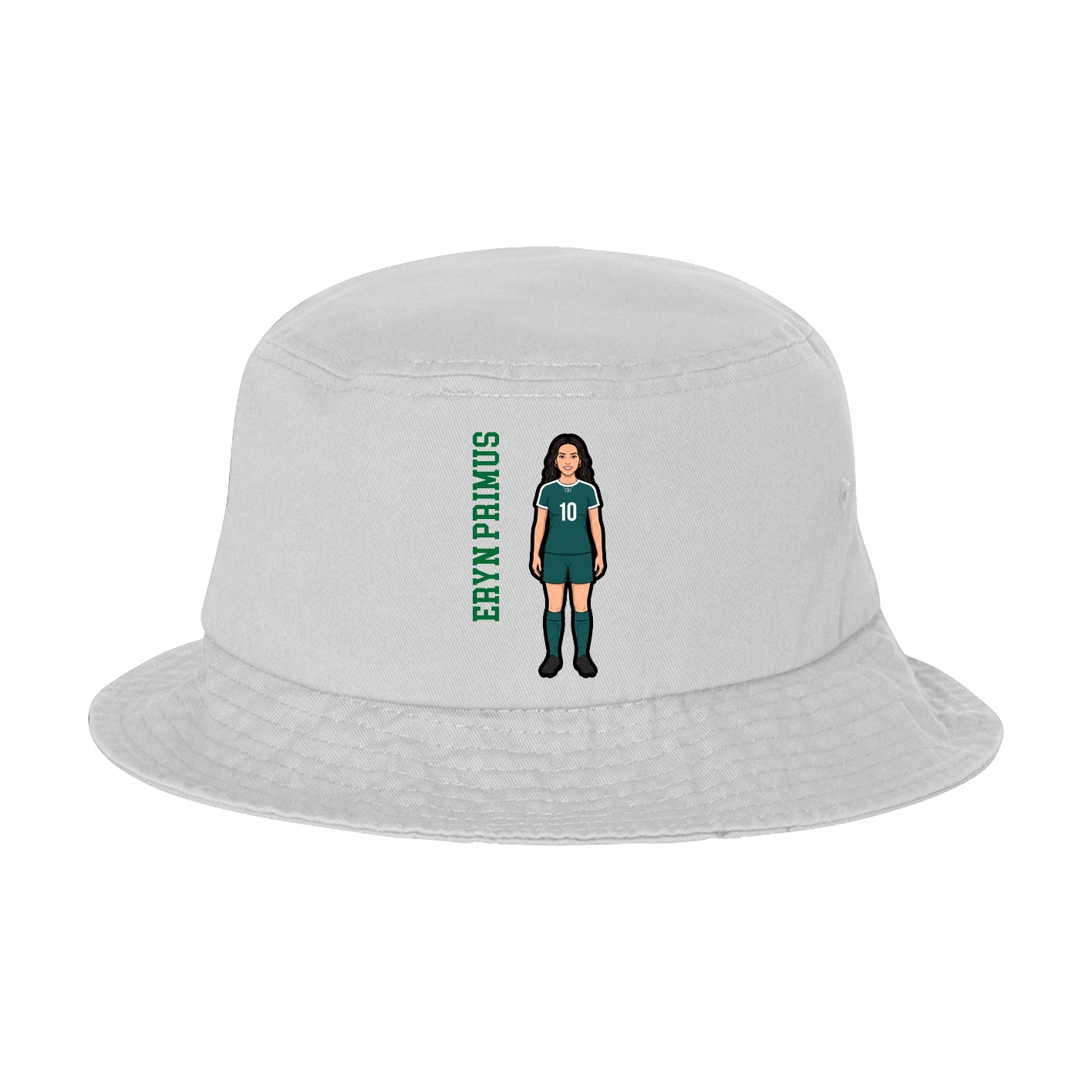 Bucket Cap — Name Vertical in White