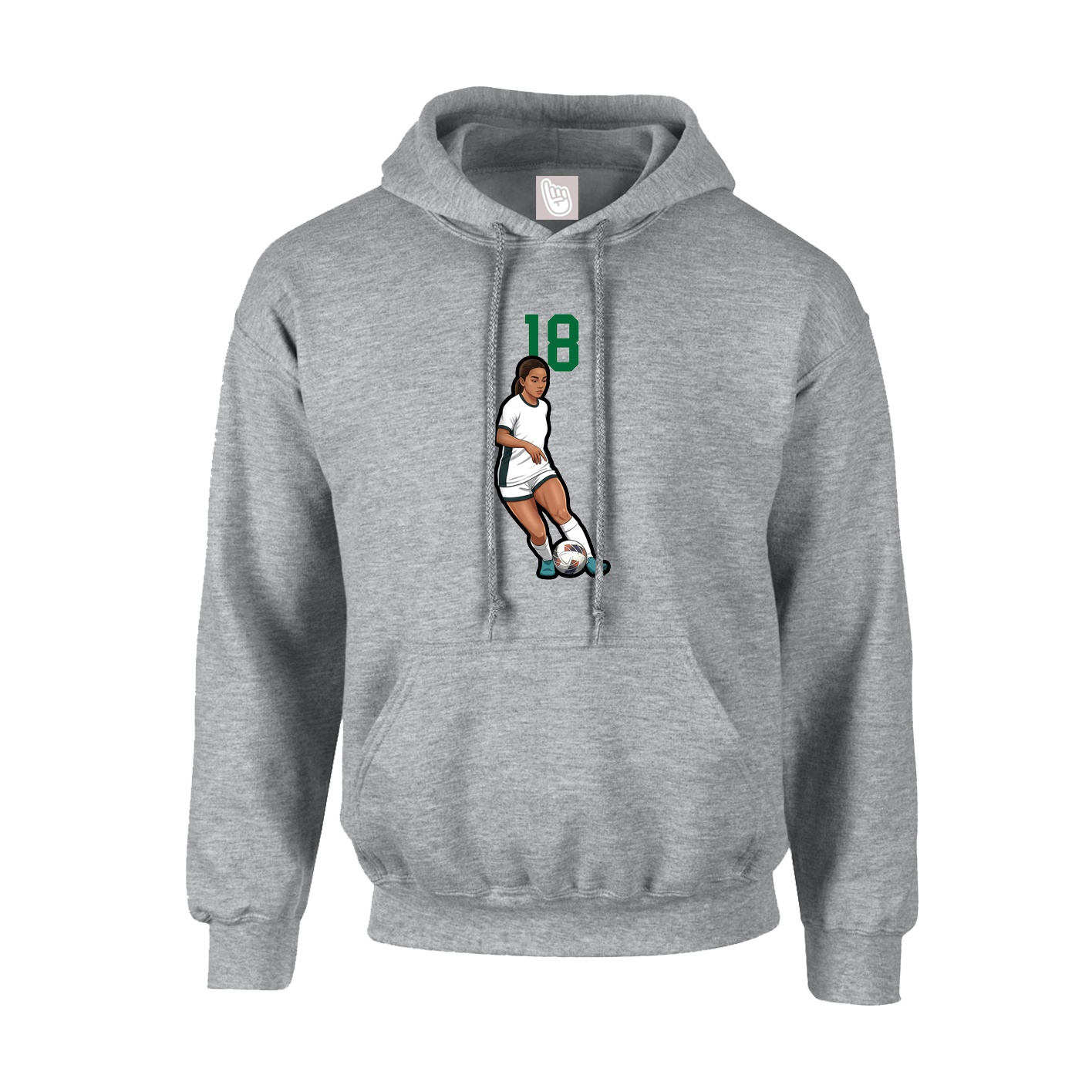 Hoodie — Number Top in Grey