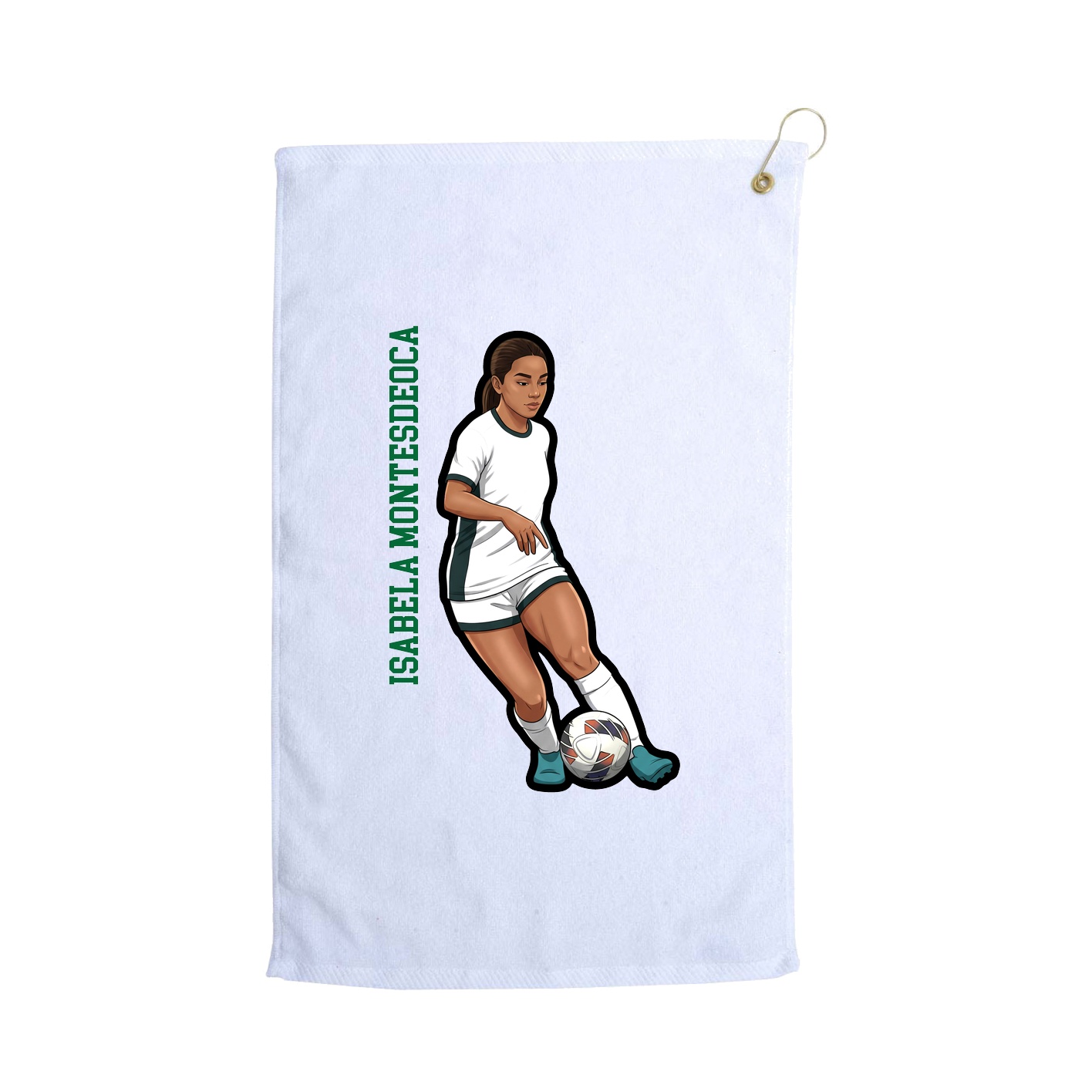 Golf Towel — Name Vertical in White