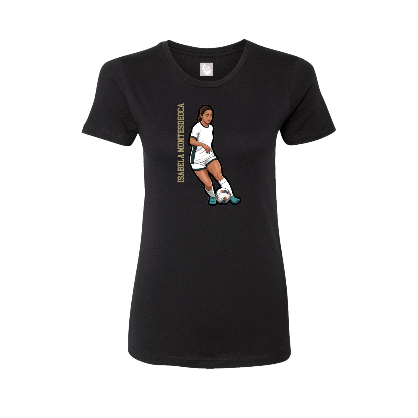 Womens Tee — Name Vertical in Black