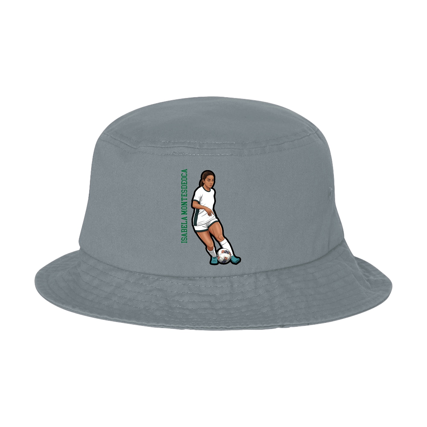 Bucket Cap — Name Vertical in Grey