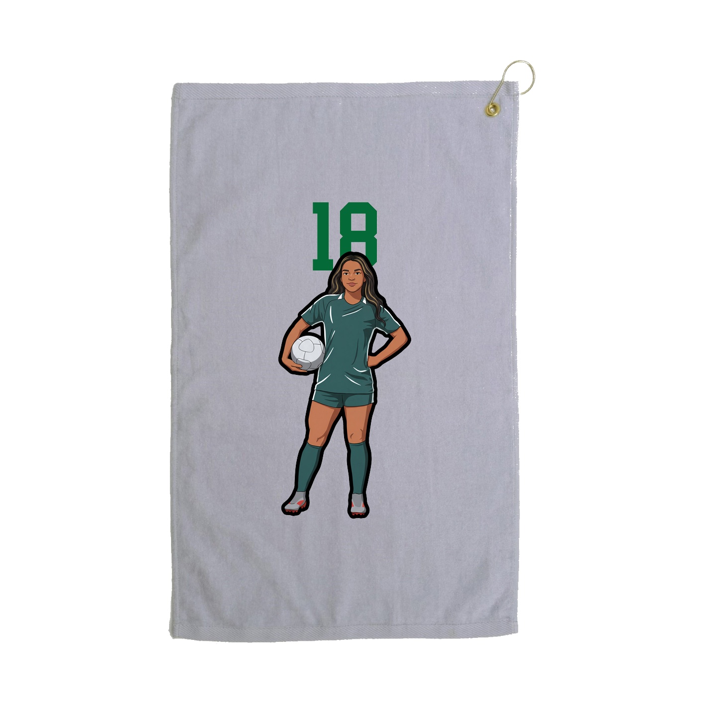 Golf Towel — Number Top in Grey
