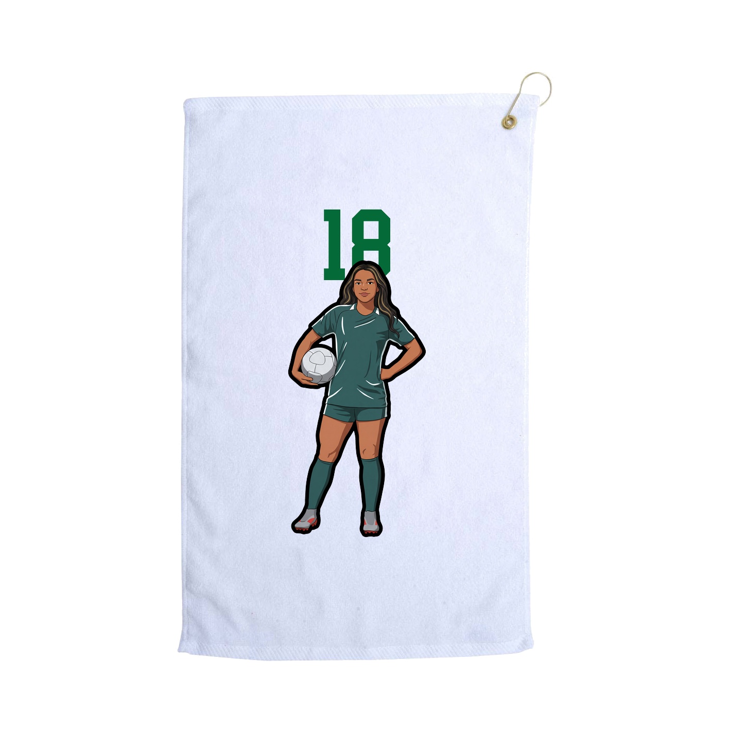 Golf Towel — Number Top in White
