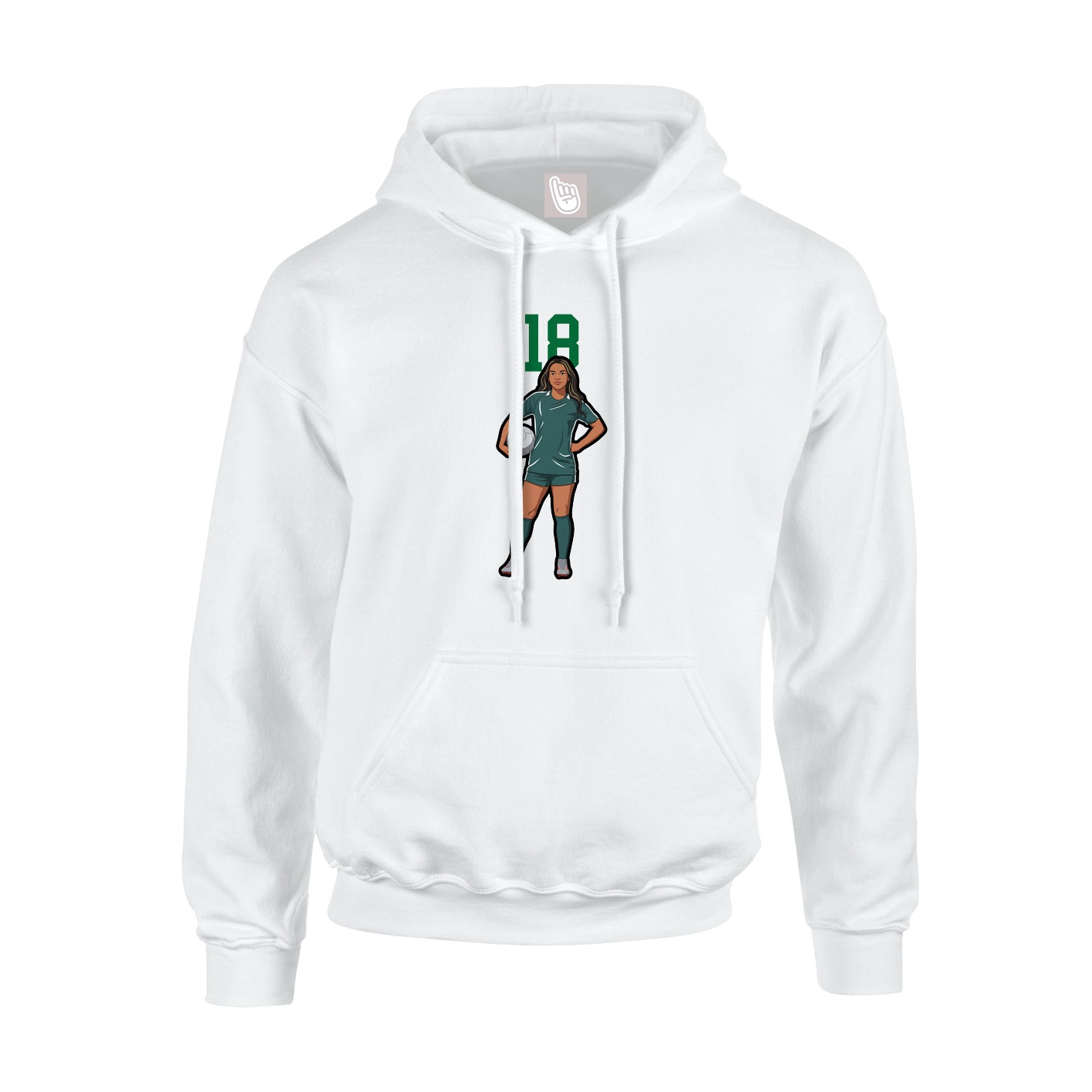 Youth Hoodie — Number Top in White