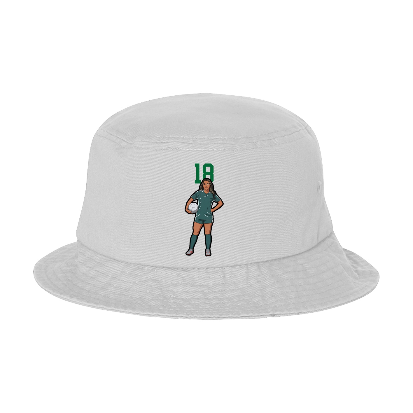 Bucket Cap — Number Top in White