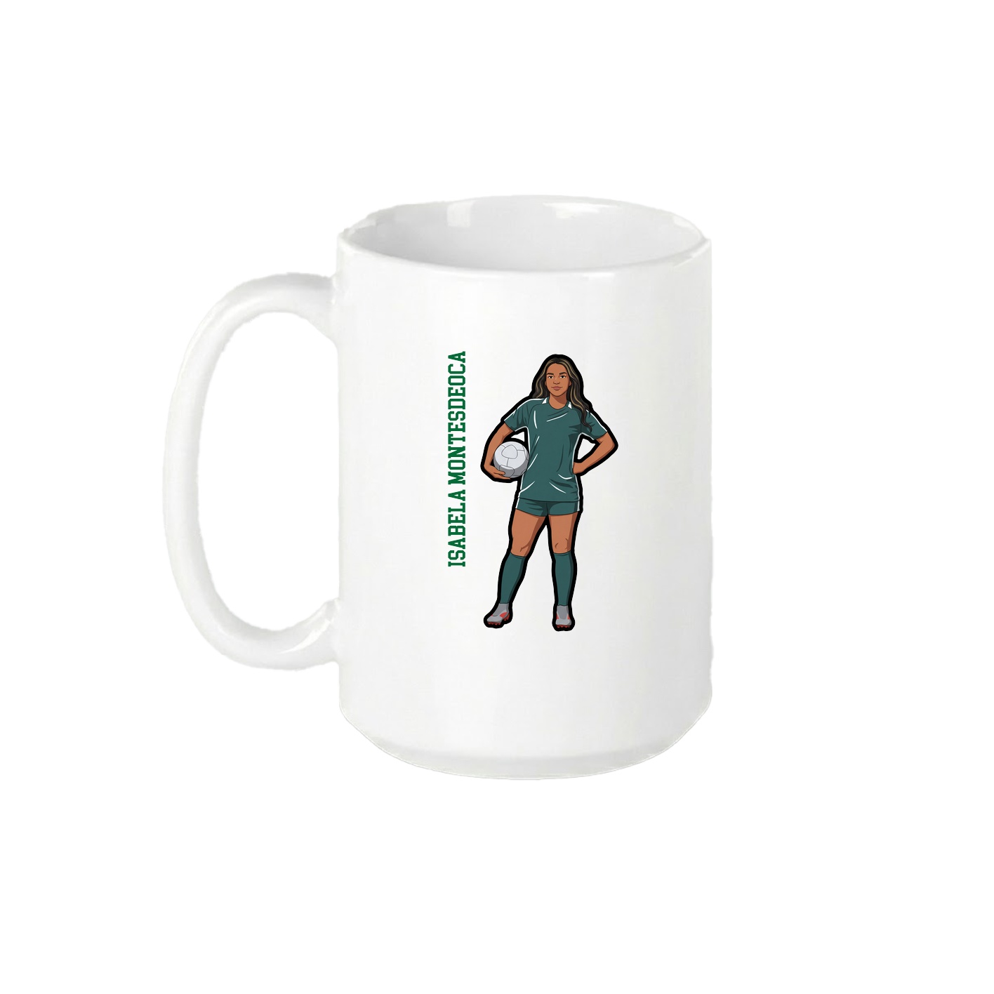 15oz Coffee Mug — Name Vertical in White