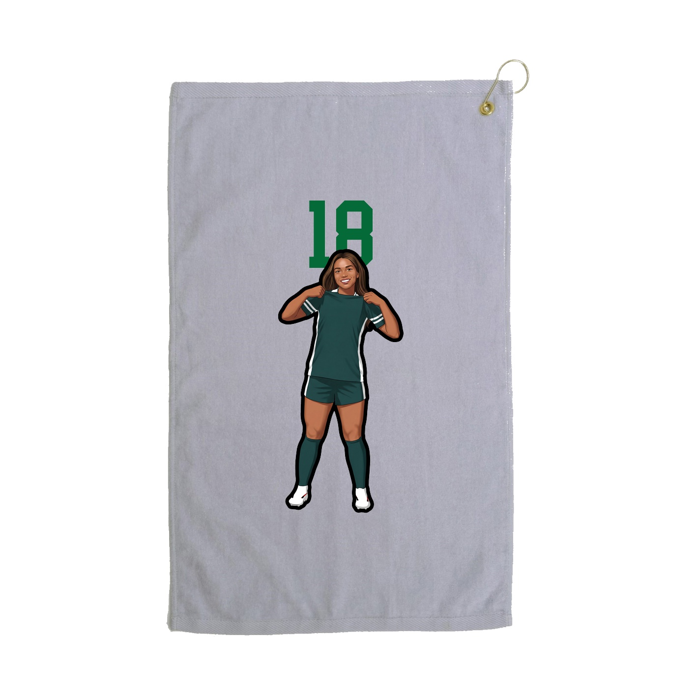 Golf Towel — Number Top in Grey
