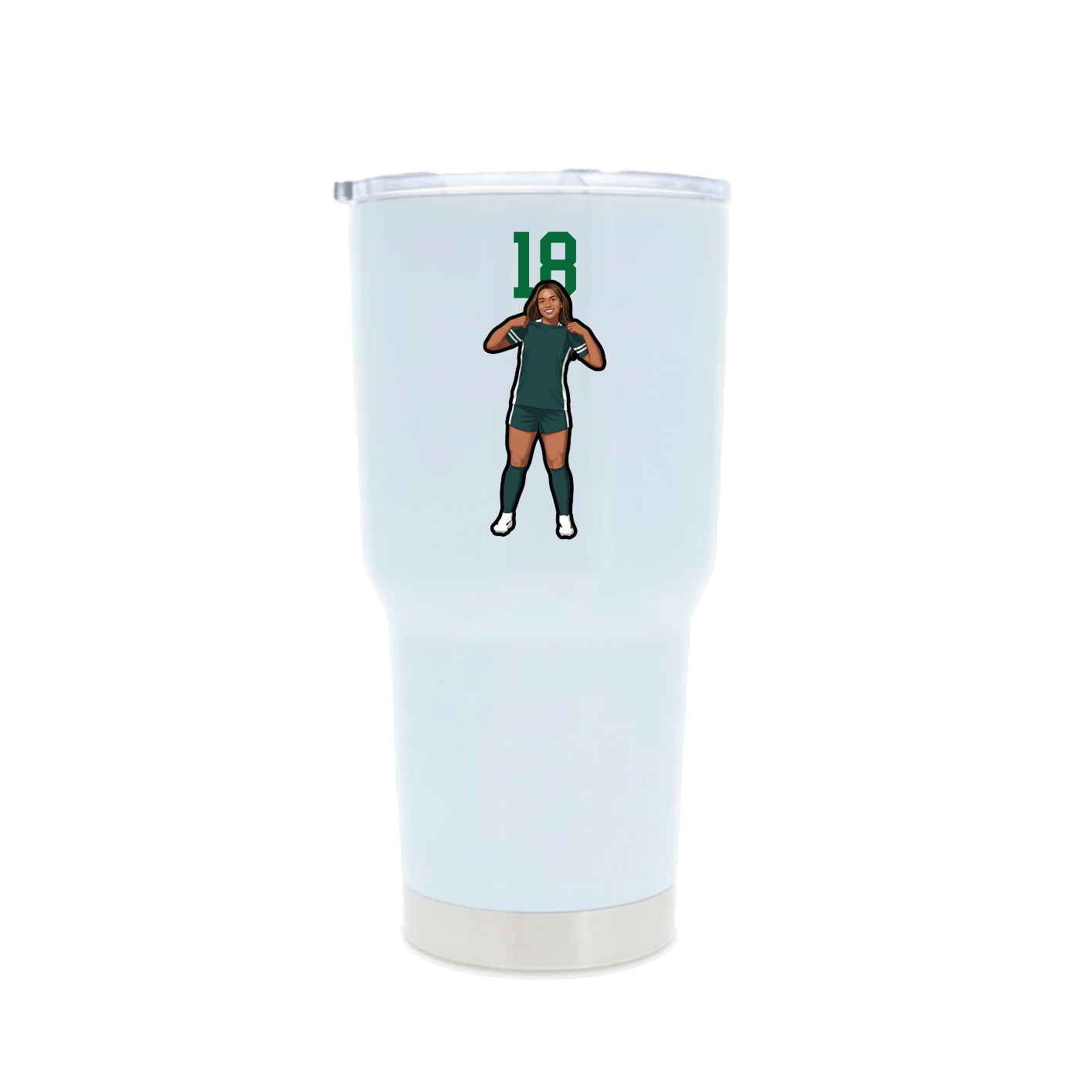30oz Stainless Steel Tumbler — Number Top in White