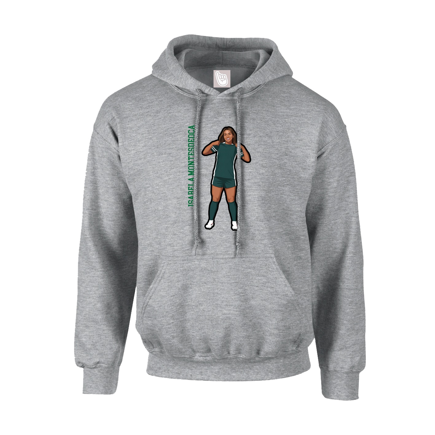 Youth Hoodie — Name Vertical in Grey