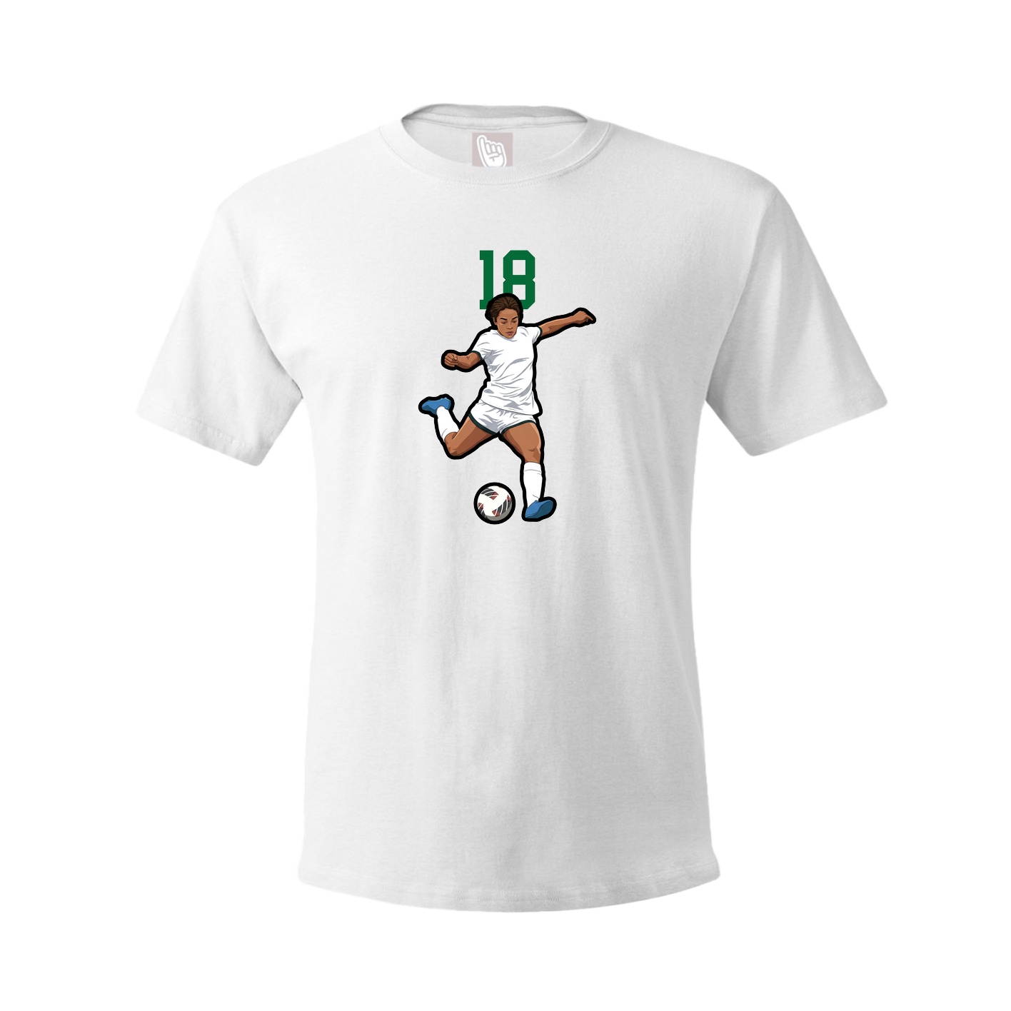 Youth Tee — Number Top in White