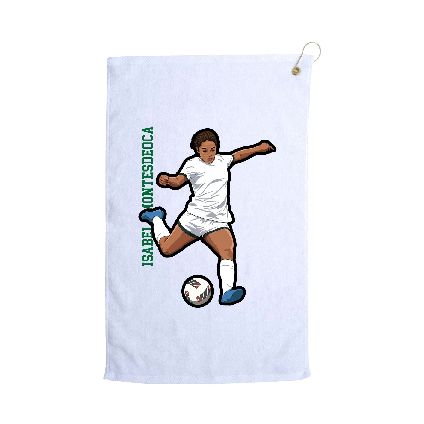 Golf Towel — Name Vertical in White
