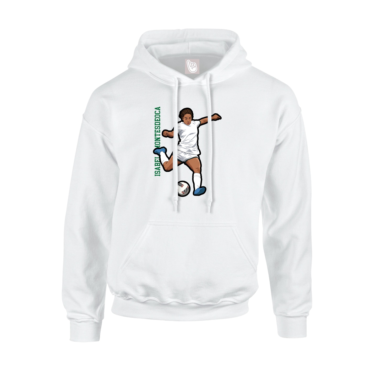 Youth Hoodie — Name Vertical in White