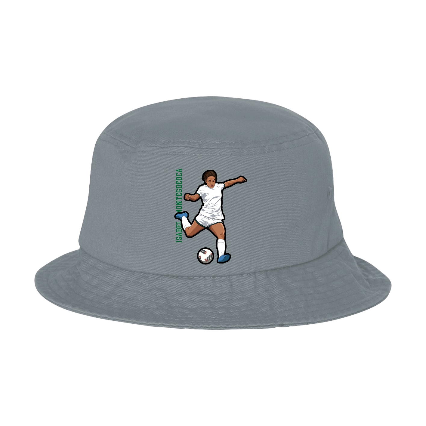 Bucket Cap — Name Vertical in Grey