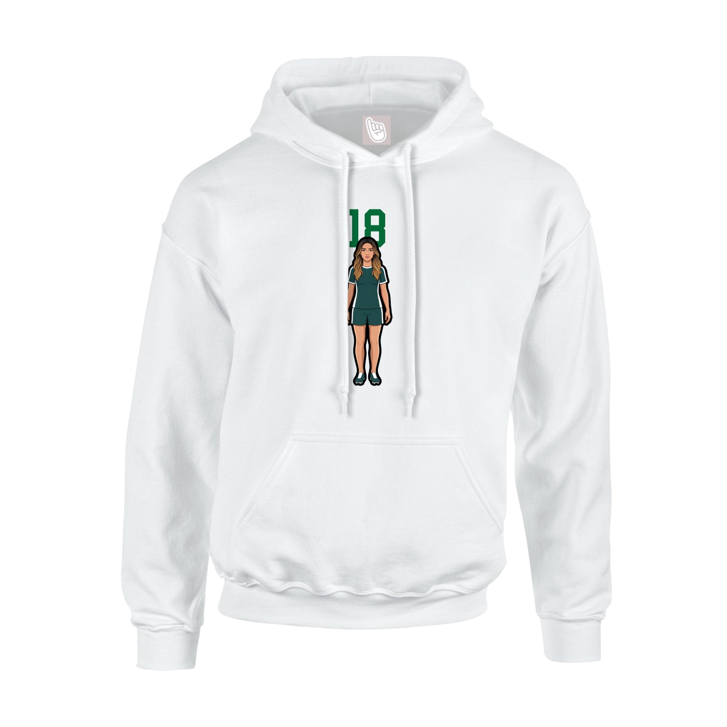 Youth Hoodie — Number Top in White